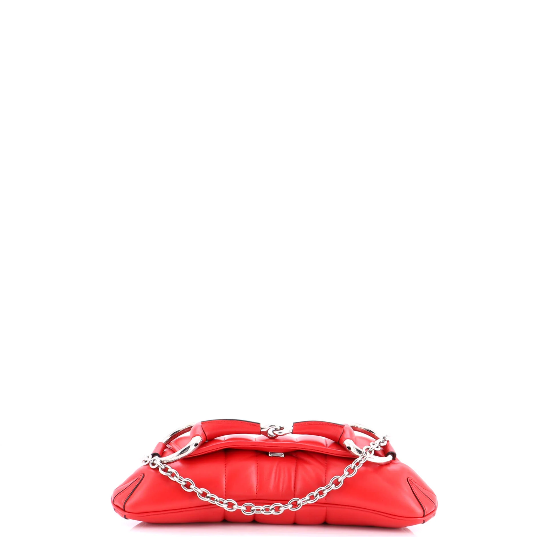 Horsebit Chain Shoulder Bag Vertical Quilted Leather Large - Image 4