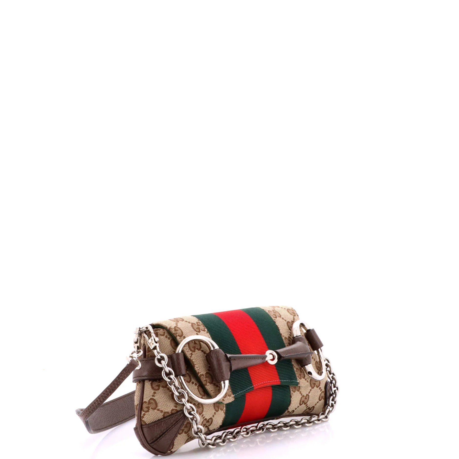 Horsebit NM Web Chain Clutch GG Canvas Small - Image 2