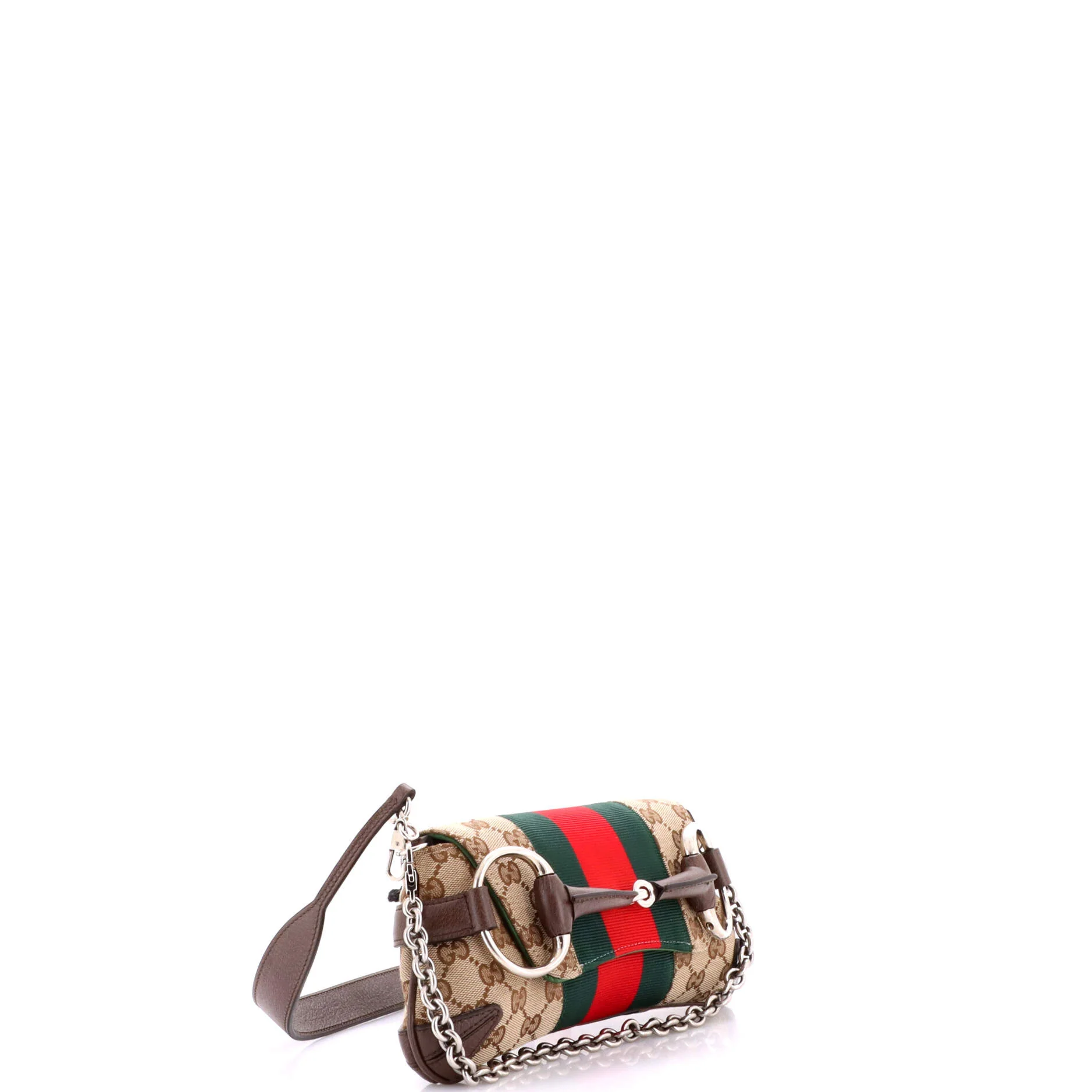 Horsebit NM Web Chain Clutch GG Canvas Small - Image 2
