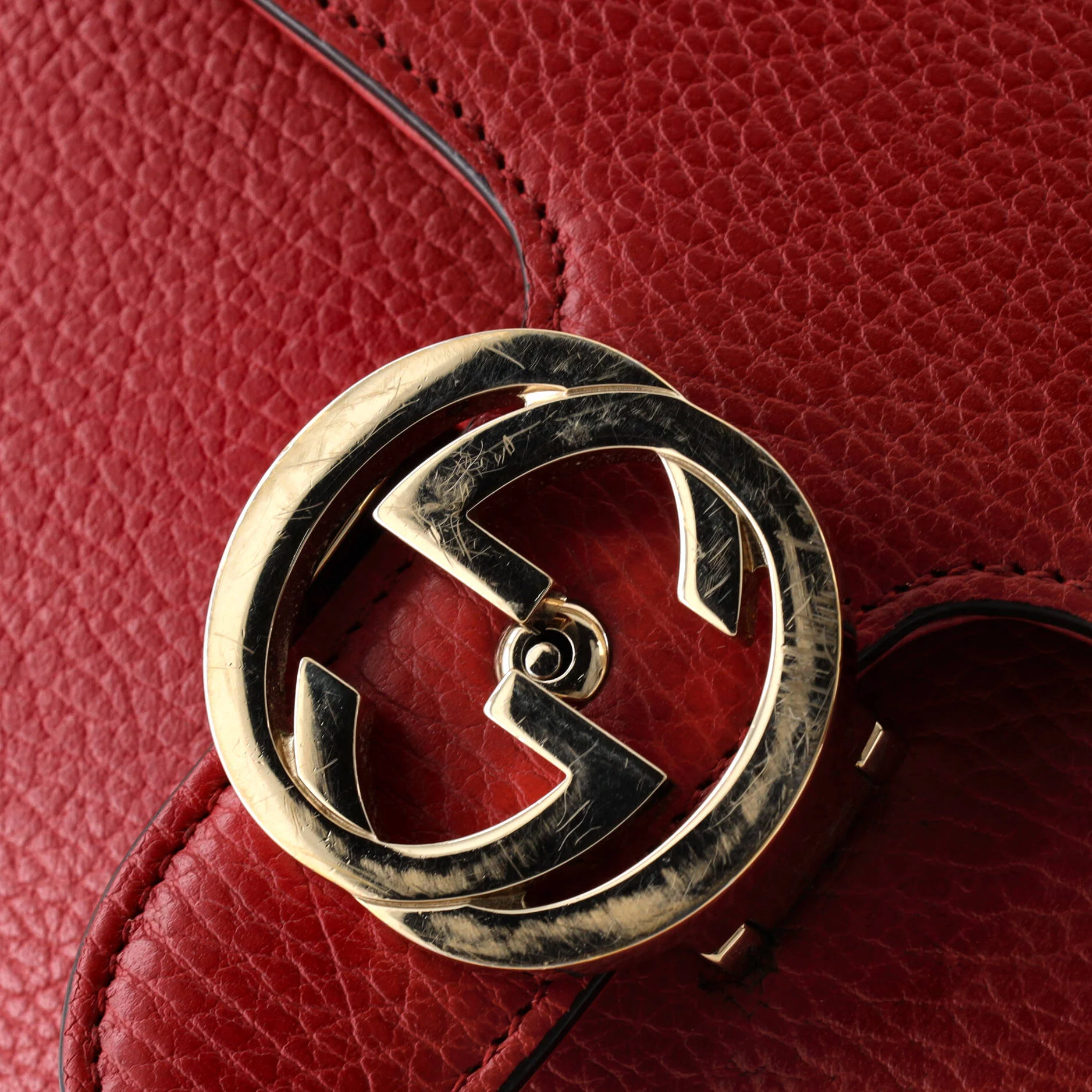 Interlocking Shoulder Bag Leather Small - Image 6