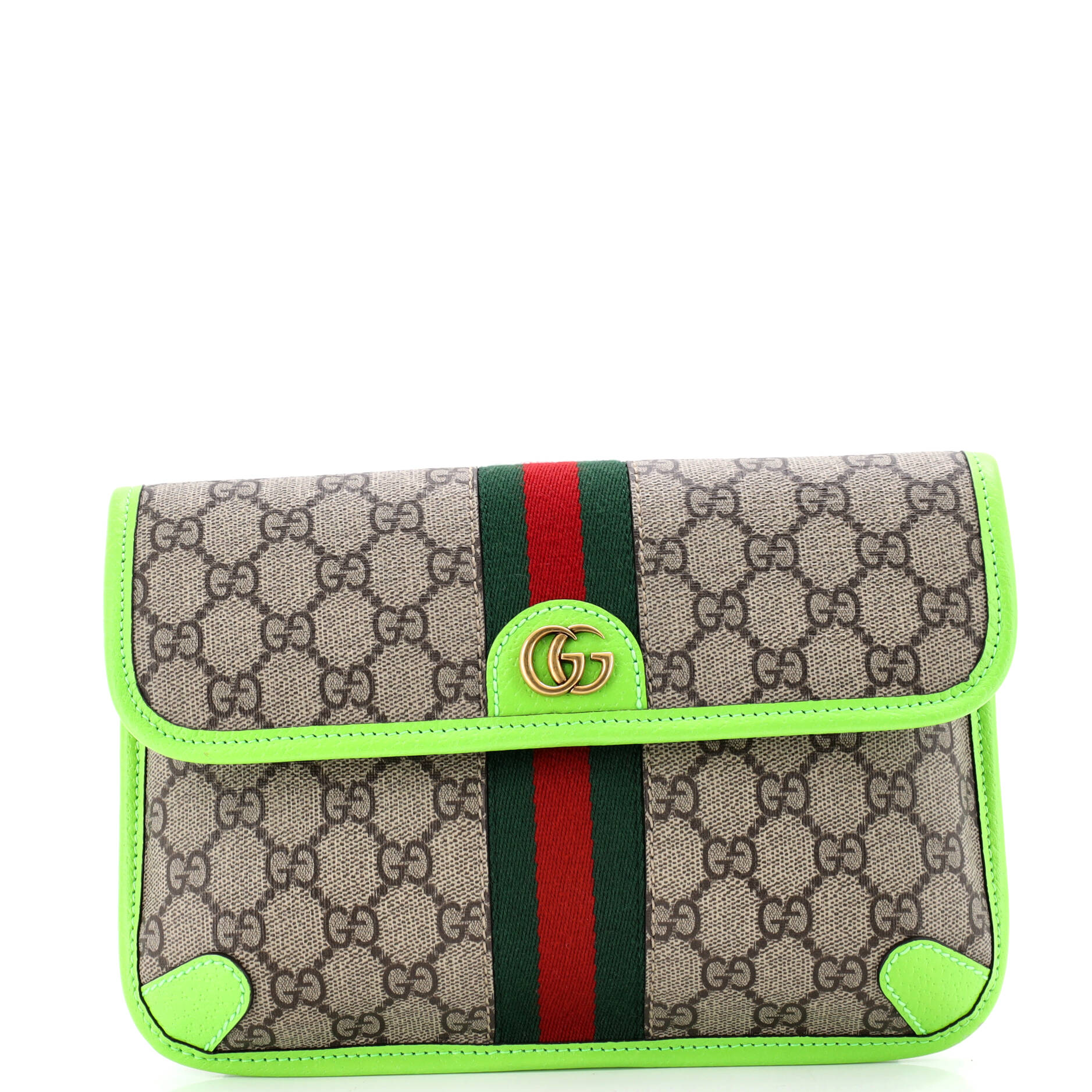 Ophidia Flap Belt Bag GG Coated Canvas with Leather