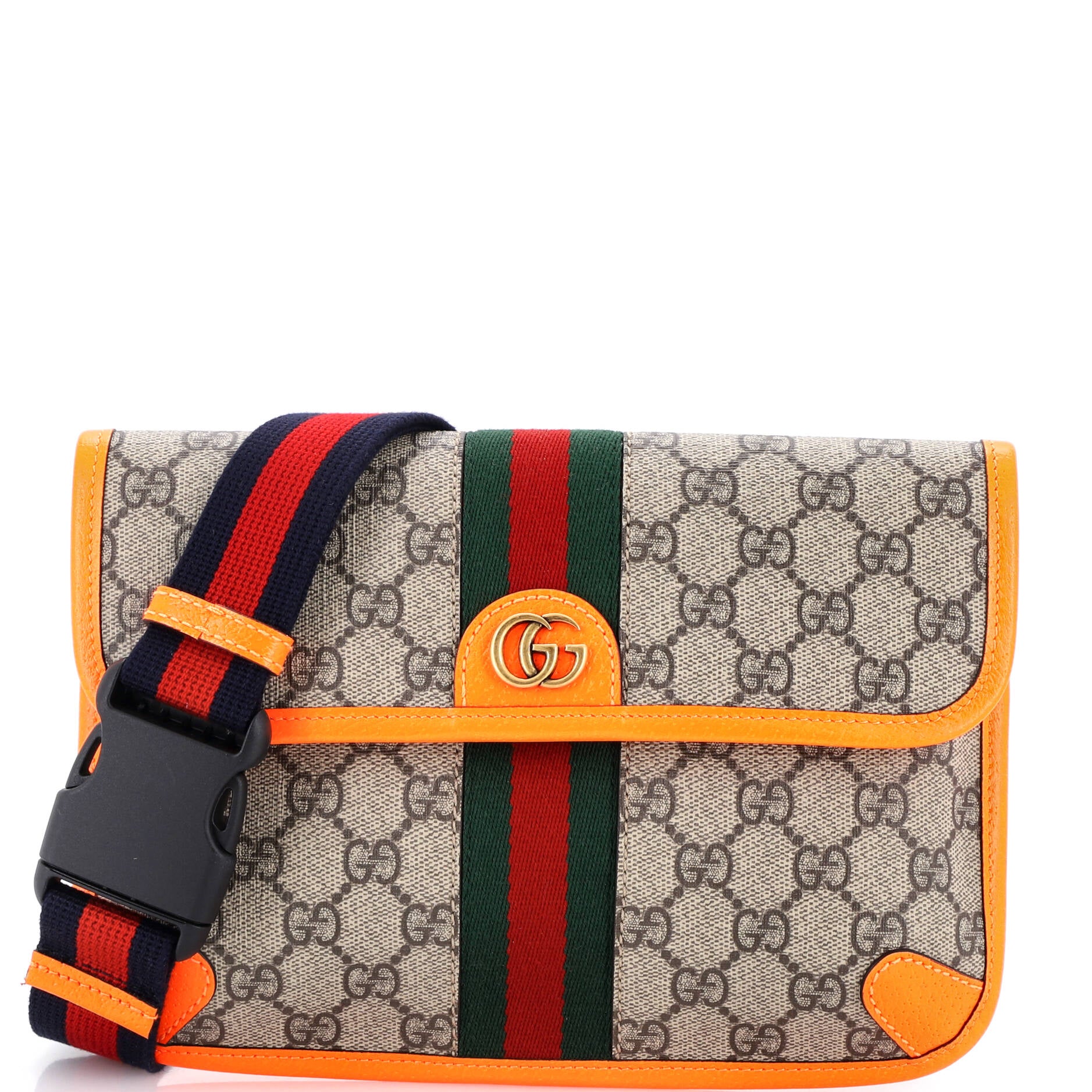 Ophidia Flap Belt Bag GG Coated Canvas with Leather