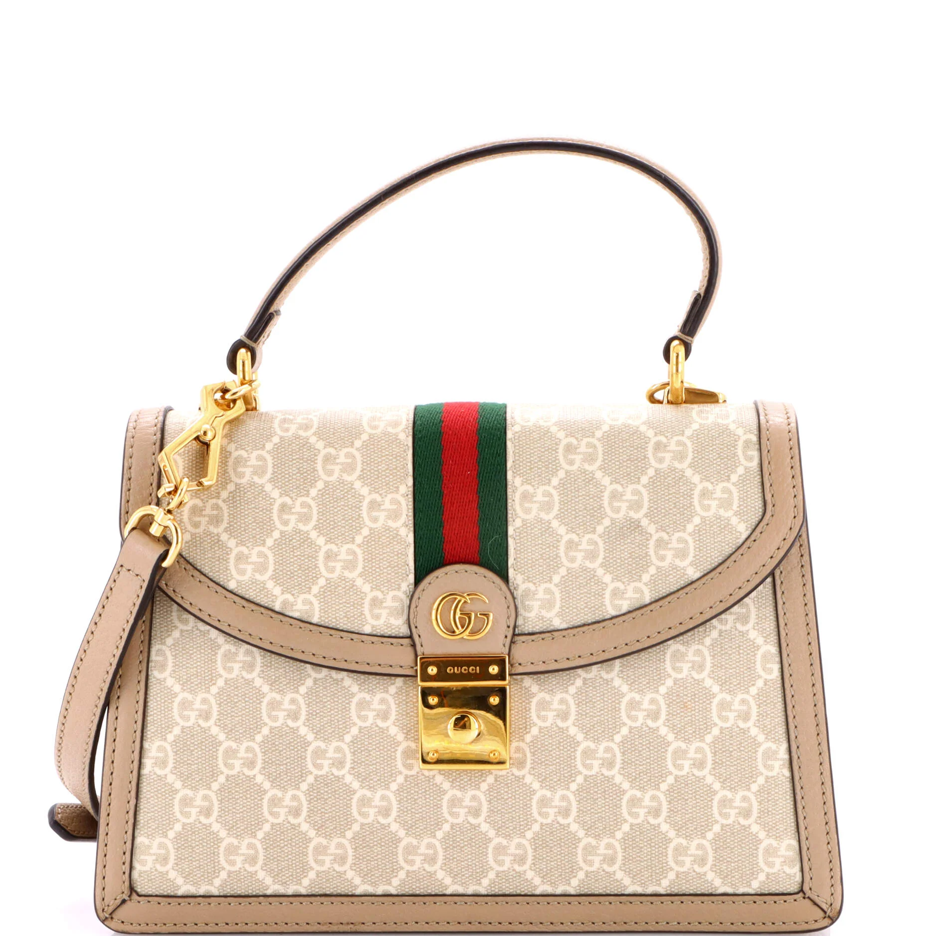 Ophidia Flap Top Handle Bag GG Coated Canvas Small