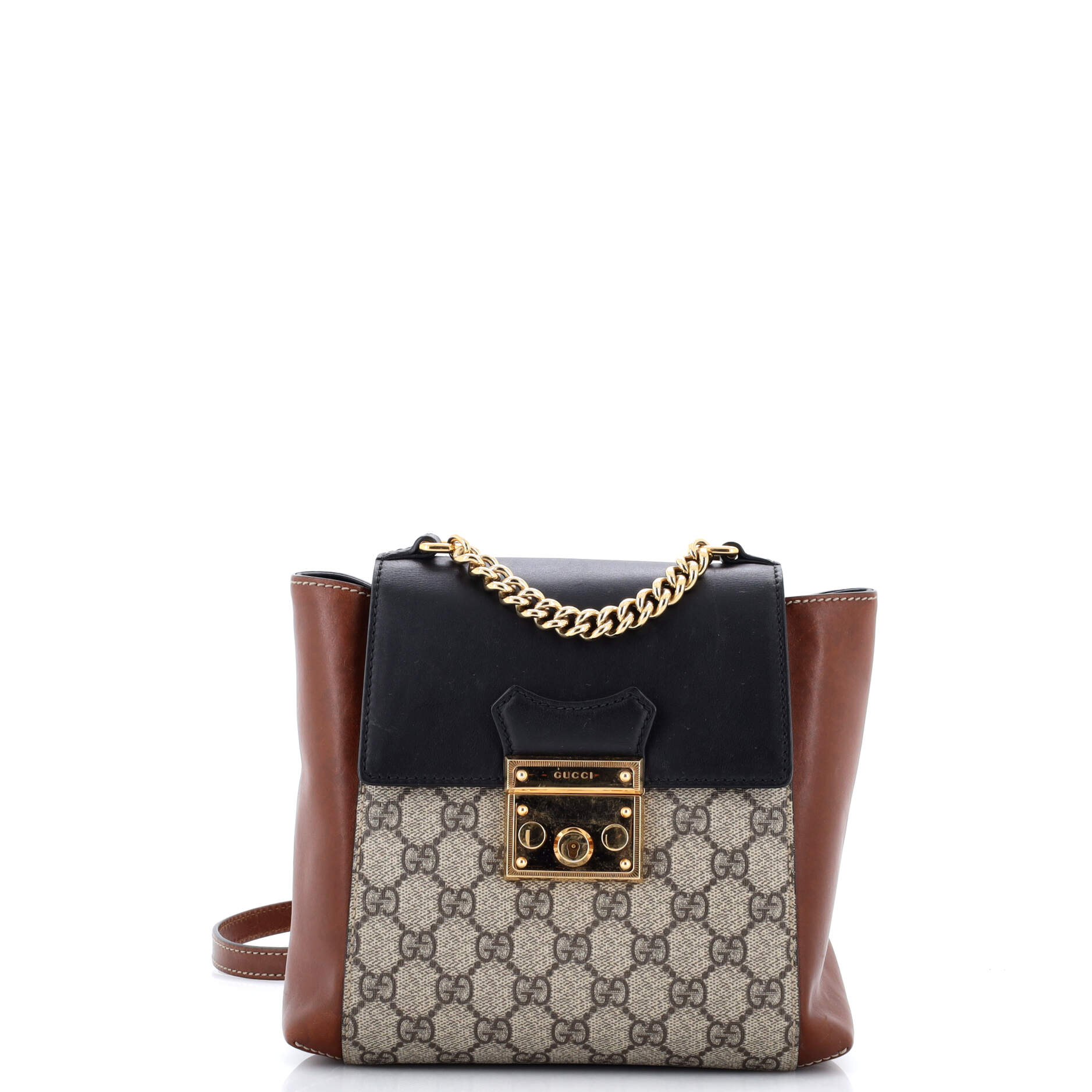Padlock Backpack GG Coated Canvas and Leather Mini