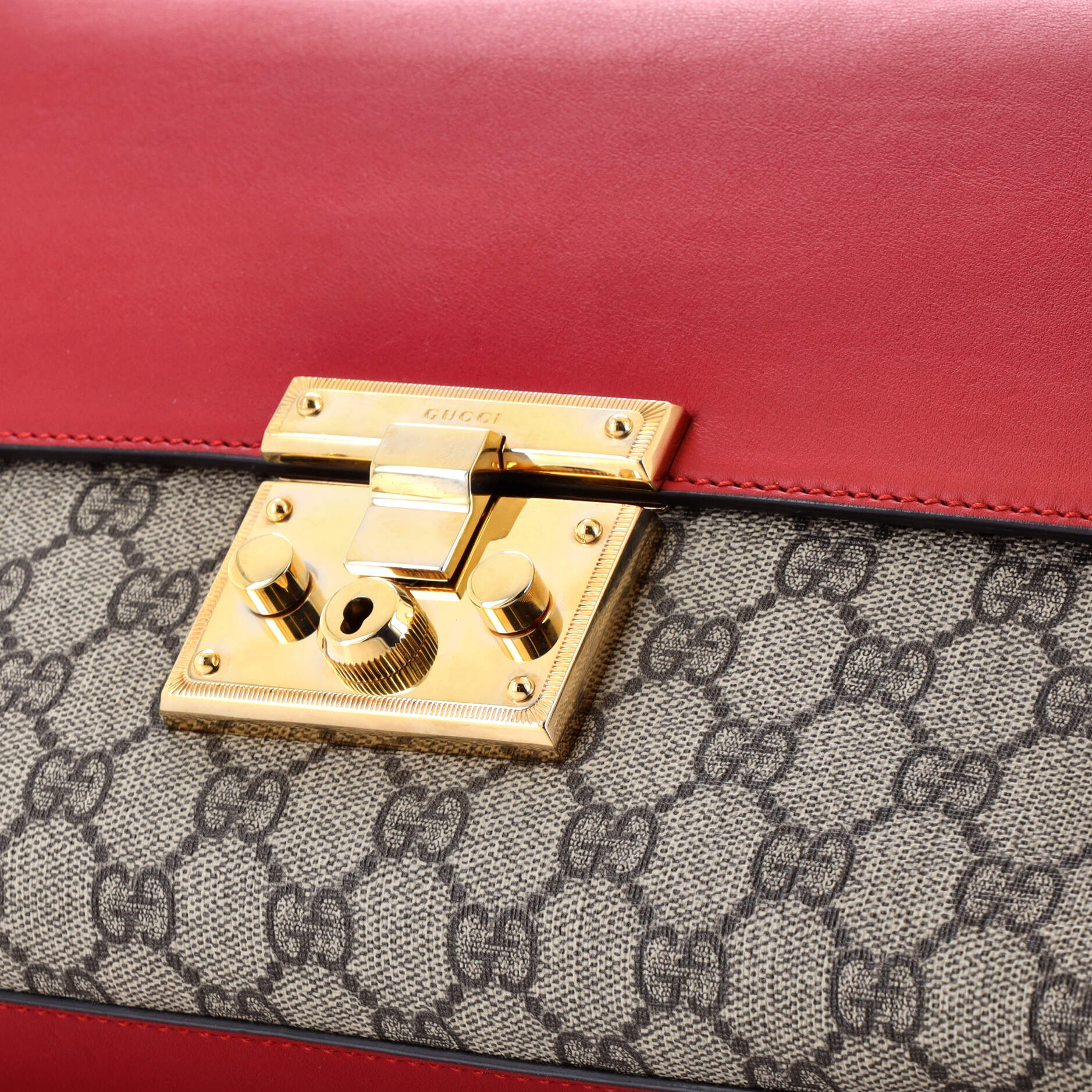Padlock Shoulder Bag GG Coated Canvas and Leather Medium - Image 6