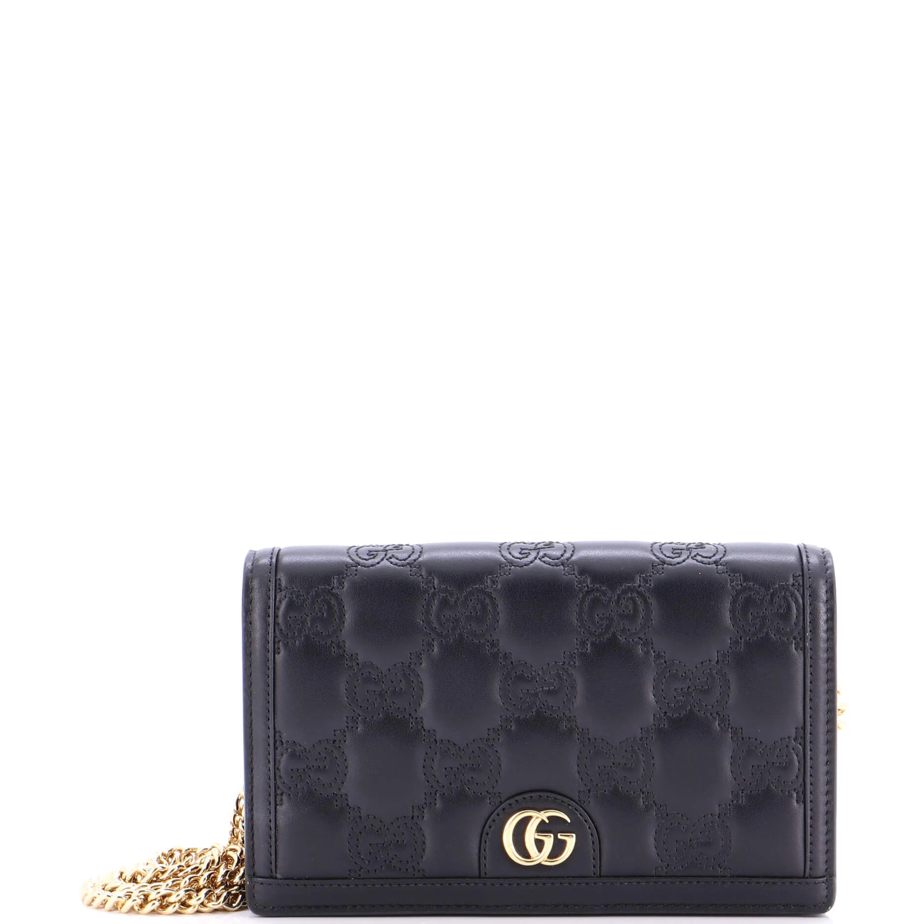 Petite GG Marmont Chain Wallet GG Matelasse Leather Mini