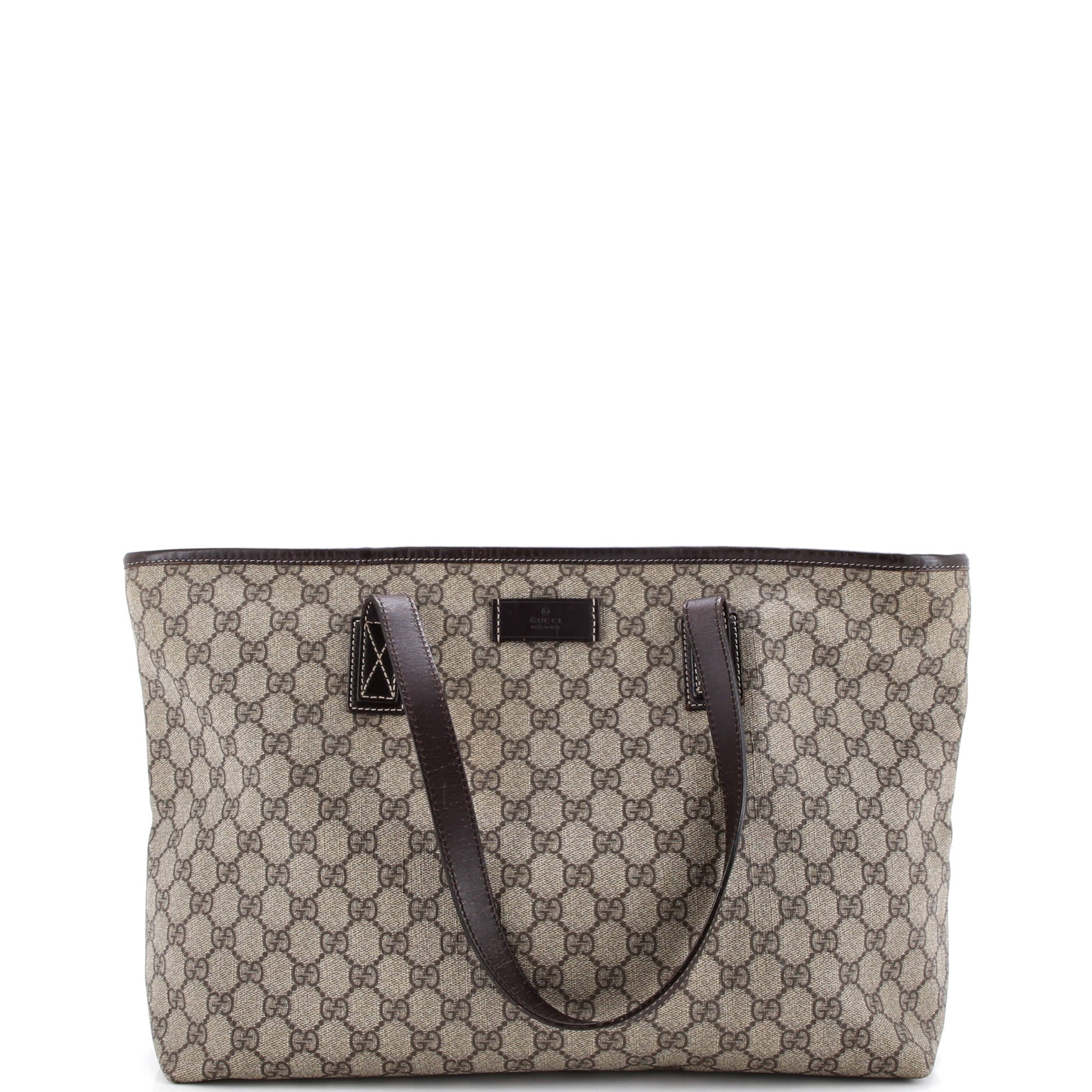Plus Tote GG Coated Canvas with Leather Large