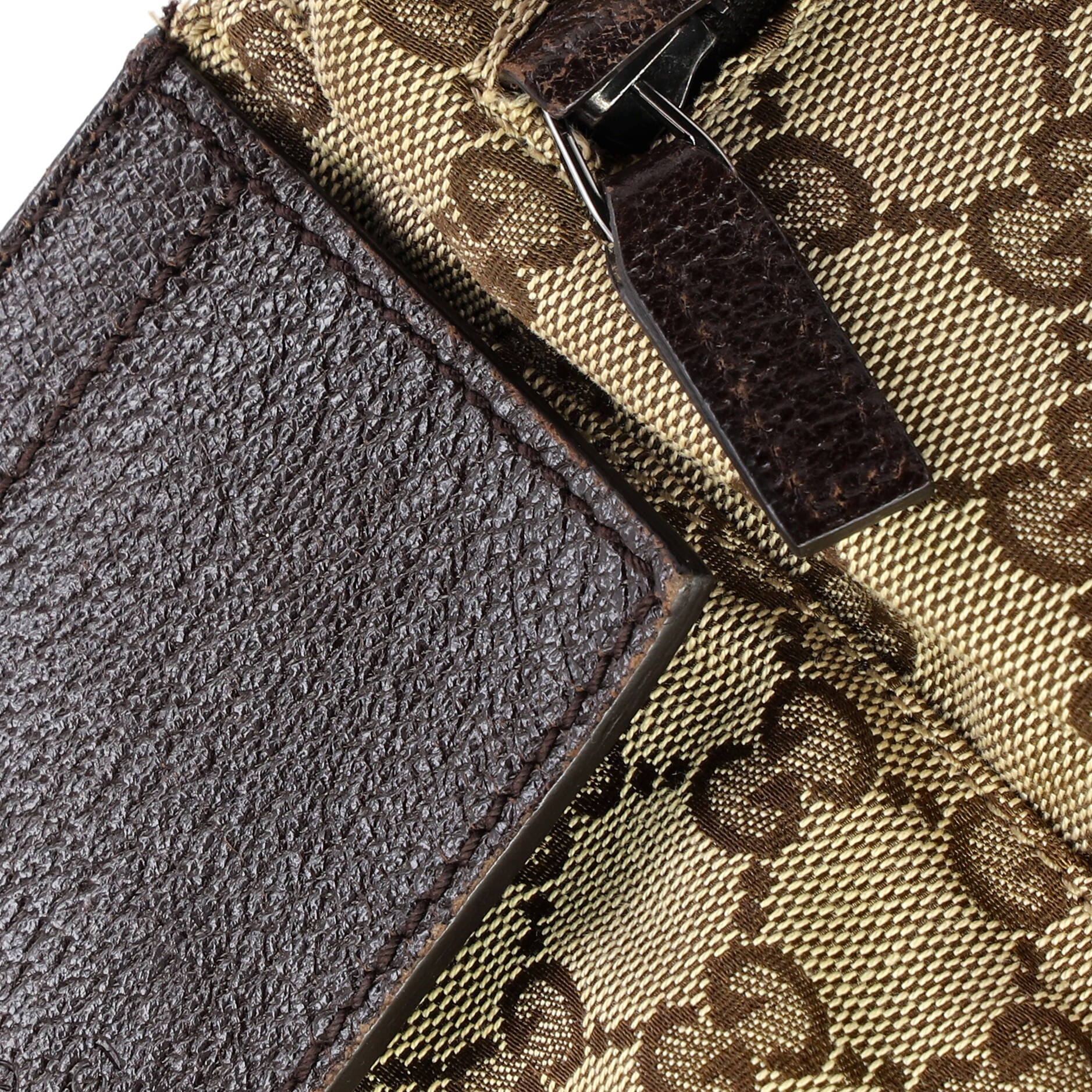 Vintage Double Belt Bag GG Canvas with Leather Small - Image 7
