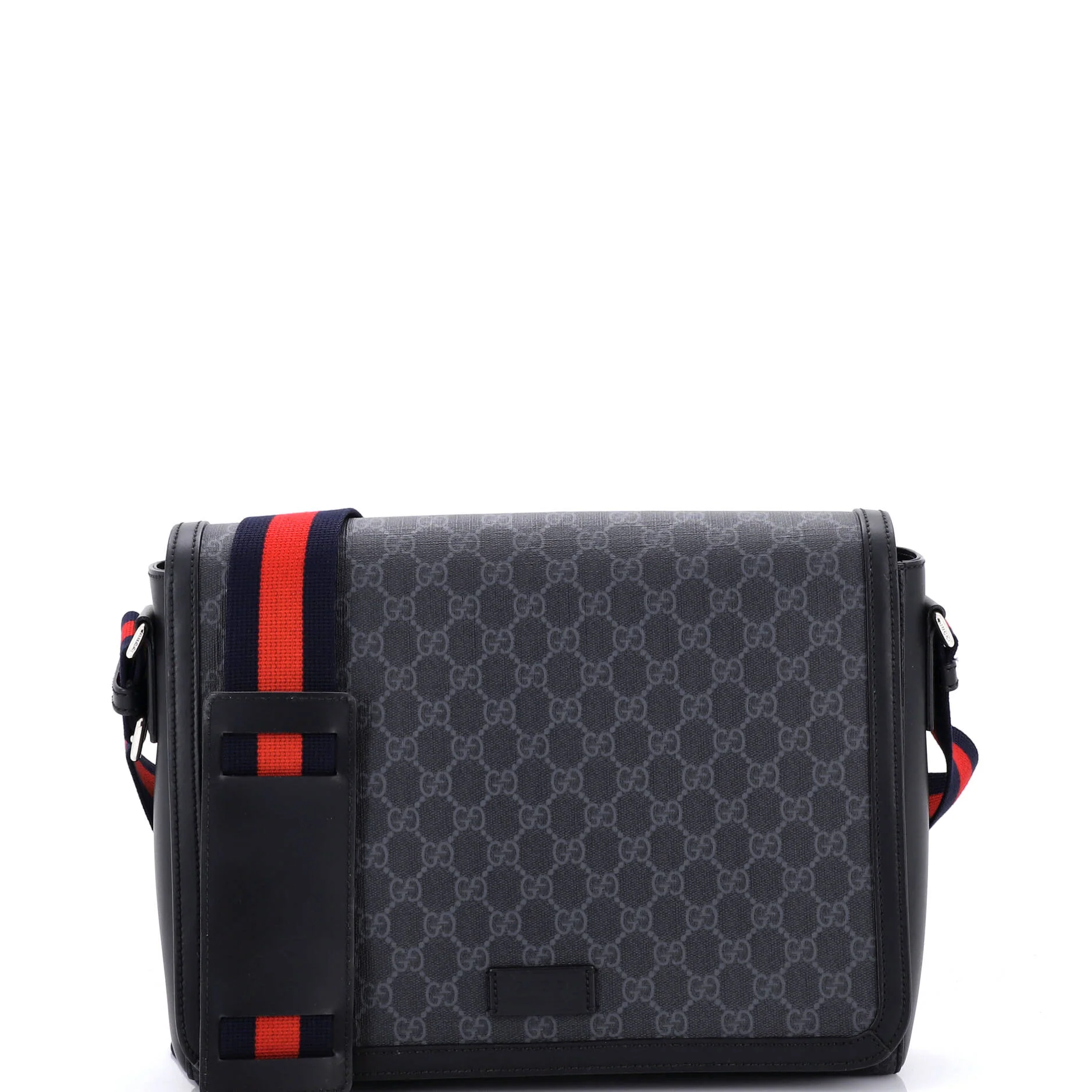 Web Strap Flap Messenger Bag GG Coated Canvas Medium