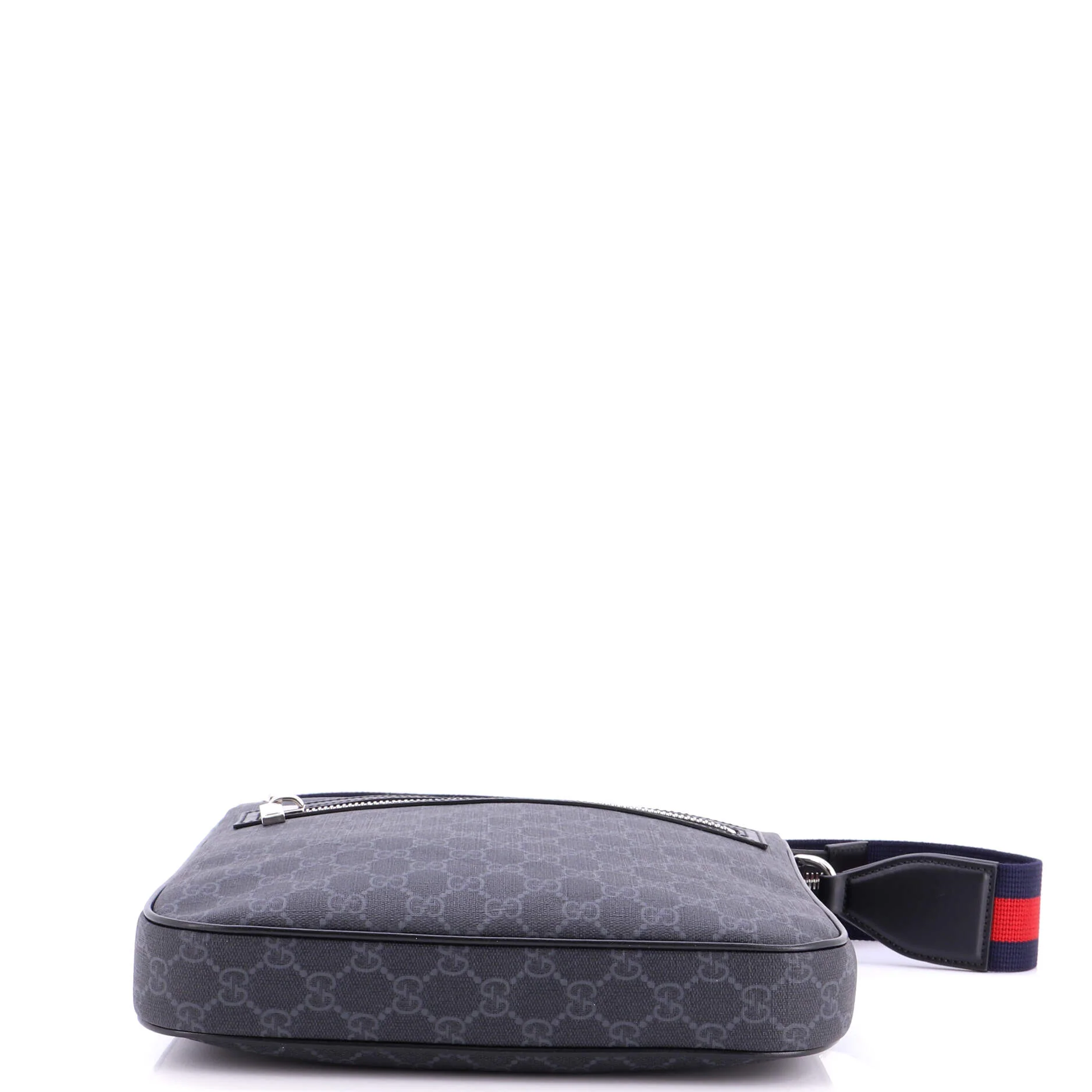 Web Strap Front Zip Messenger Bag GG Coated Canvas Medium - Image 4
