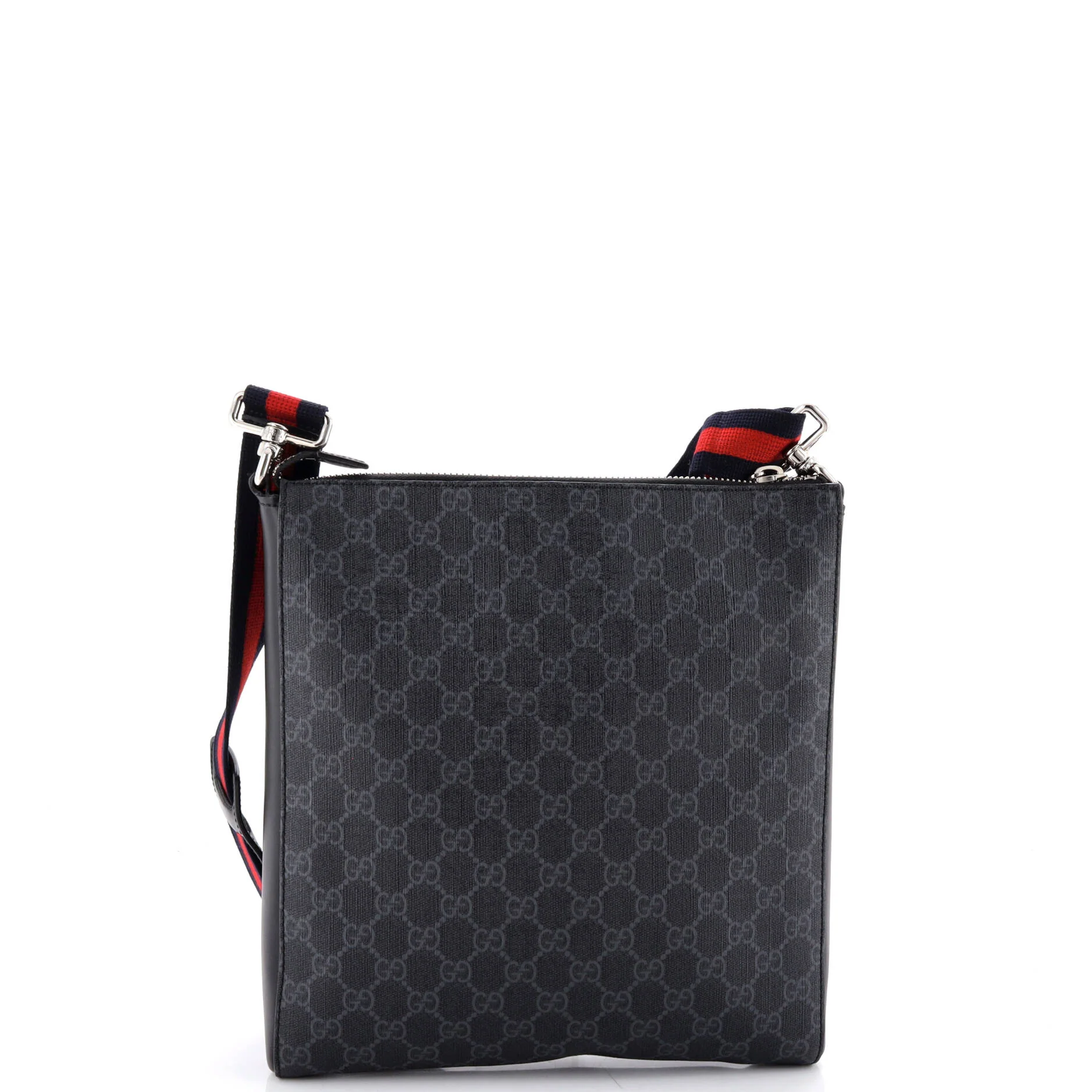 Web Strap Front Zip Messenger Bag GG Coated Canvas Medium - Image 3