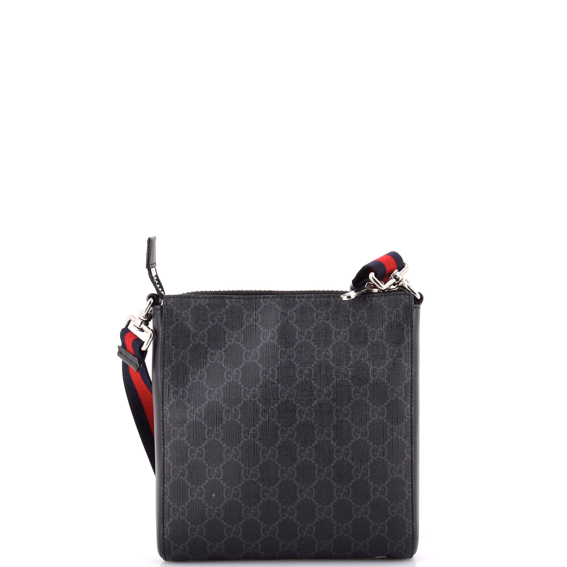 Web Strap Front Zip Messenger Bag GG Coated Canvas Small - Image 3