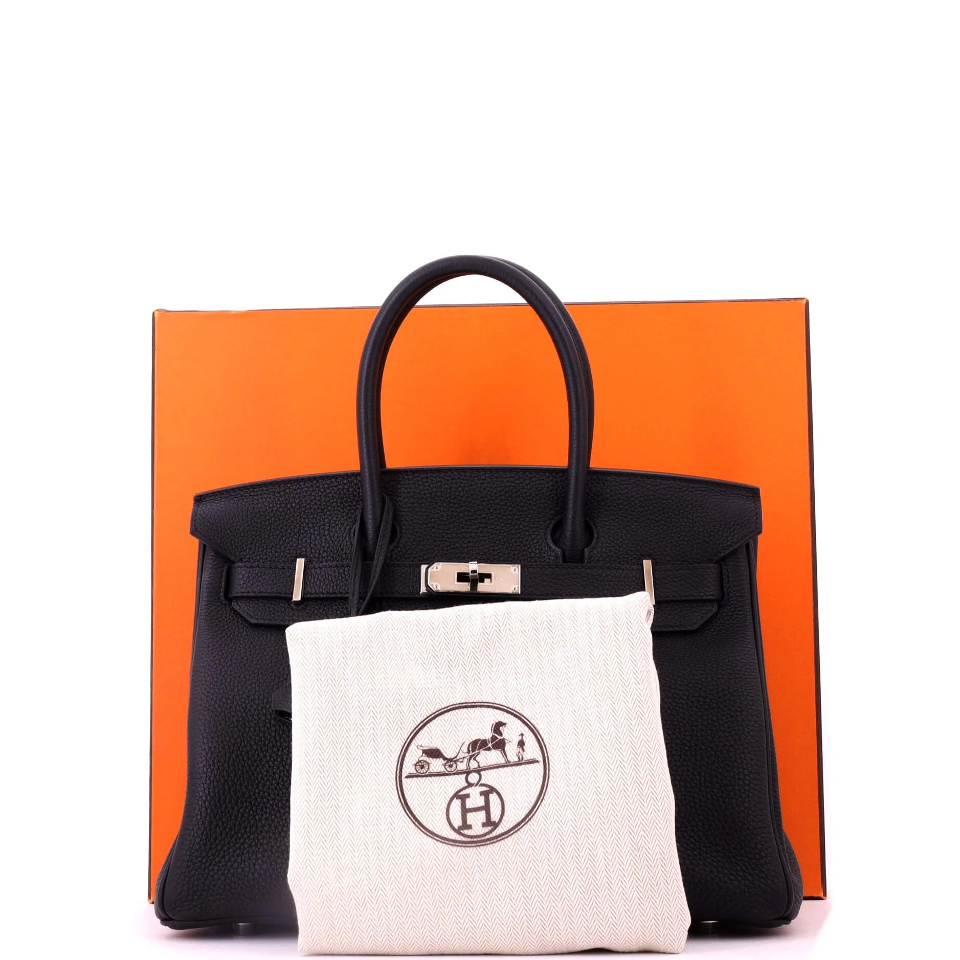 Birkin Handbag Noir Togo with Palladium Hardware 30 - Image 2