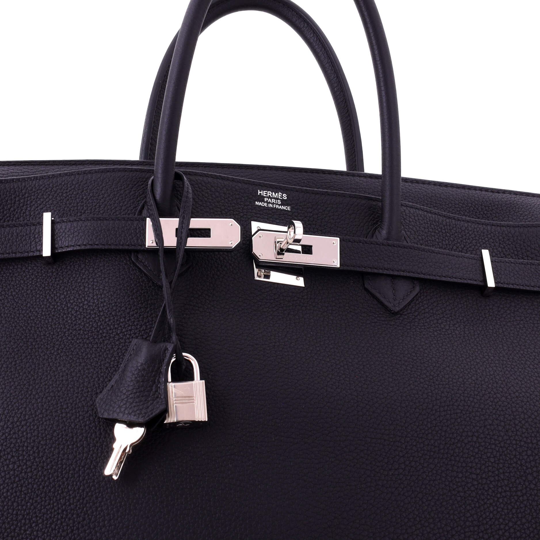 Birkin Handbag Noir Togo with Palladium Hardware 40 - Image 6