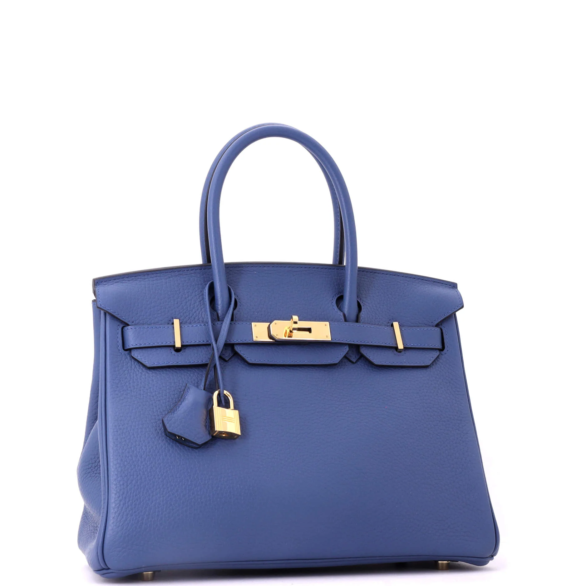 Birkin Handbag Bleu Agate Clemence with Gold Hardware 30 - Image 2