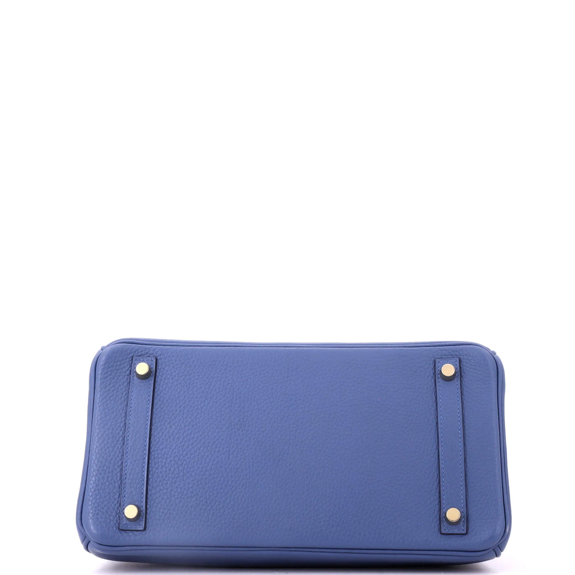 Birkin Handbag Bleu Agate Clemence with Gold Hardware 30 - Image 4