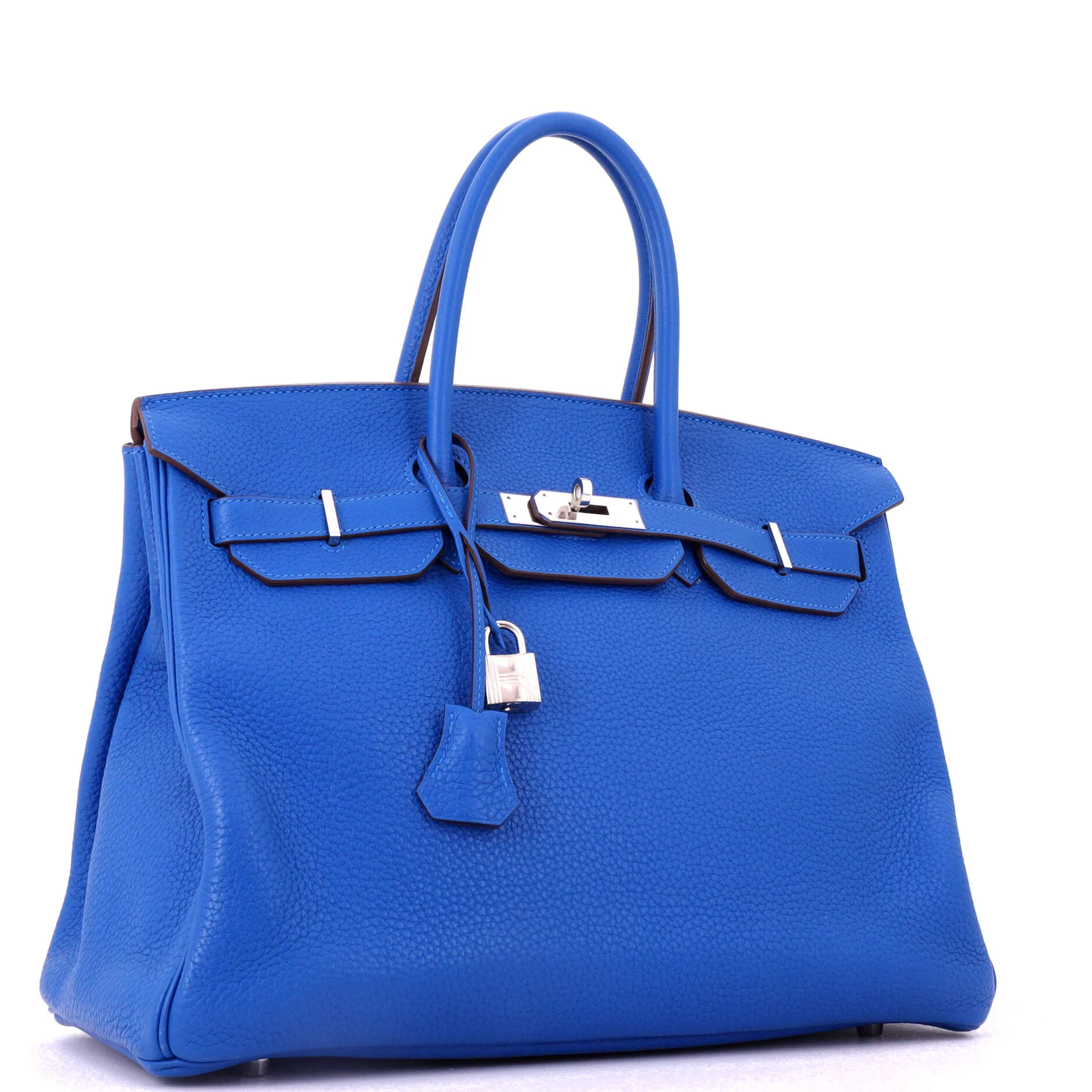Birkin Handbag Mykonos Clemence with Palladium Hardware 35 - Image 3