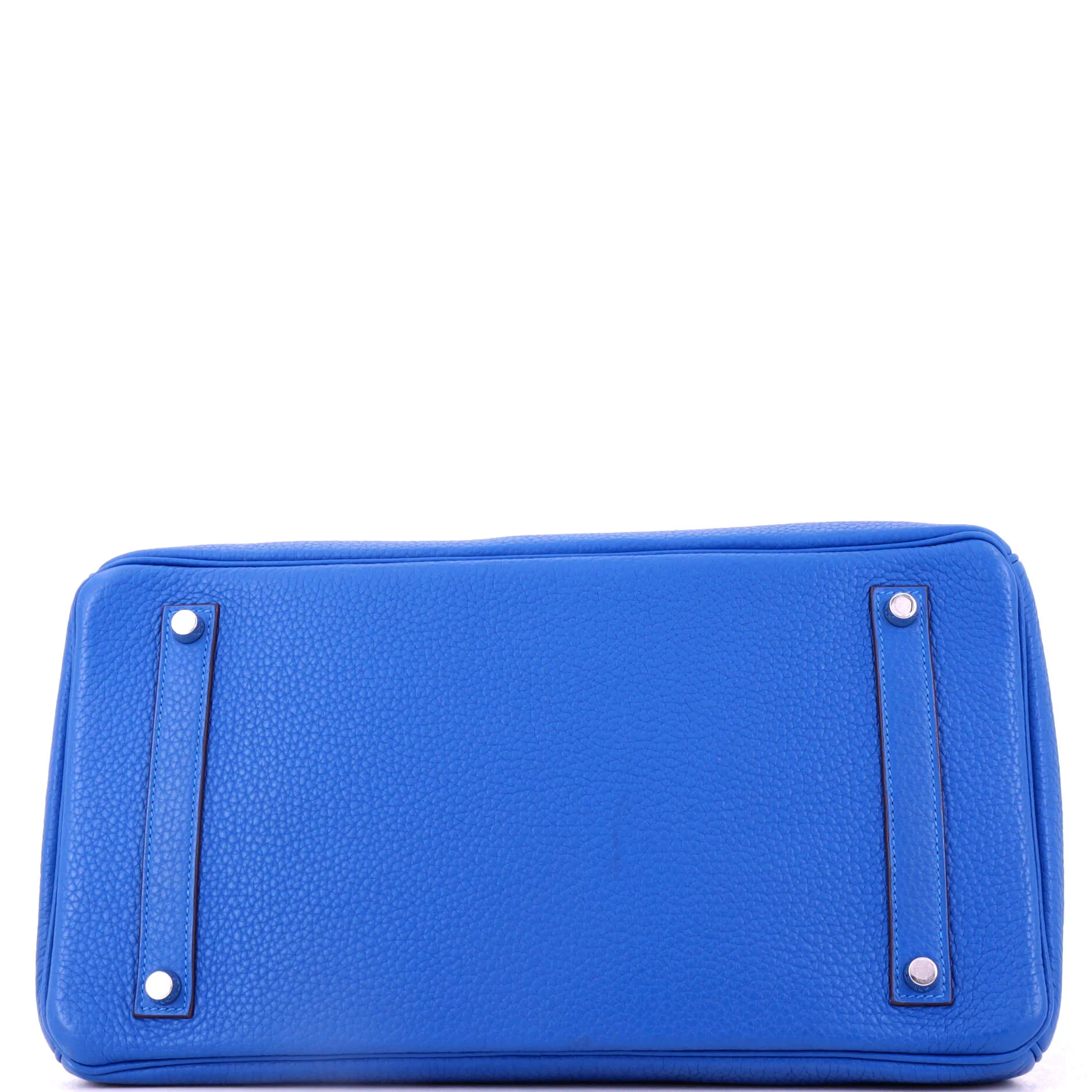 Birkin Handbag Mykonos Clemence with Palladium Hardware 35 - Image 5
