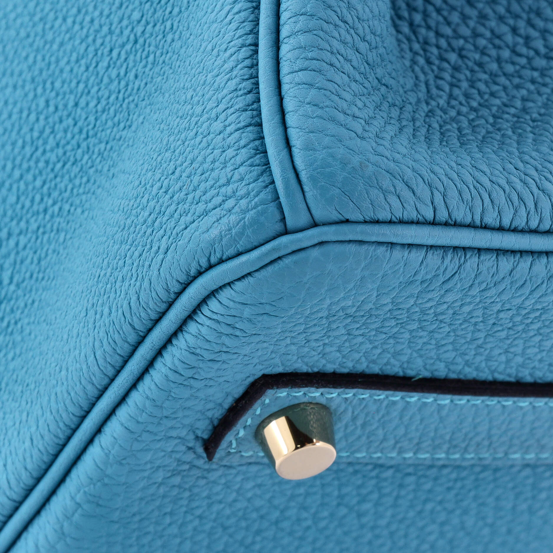 Birkin Handbag Turquoise Togo with Gold Hardware 35 - Image 8