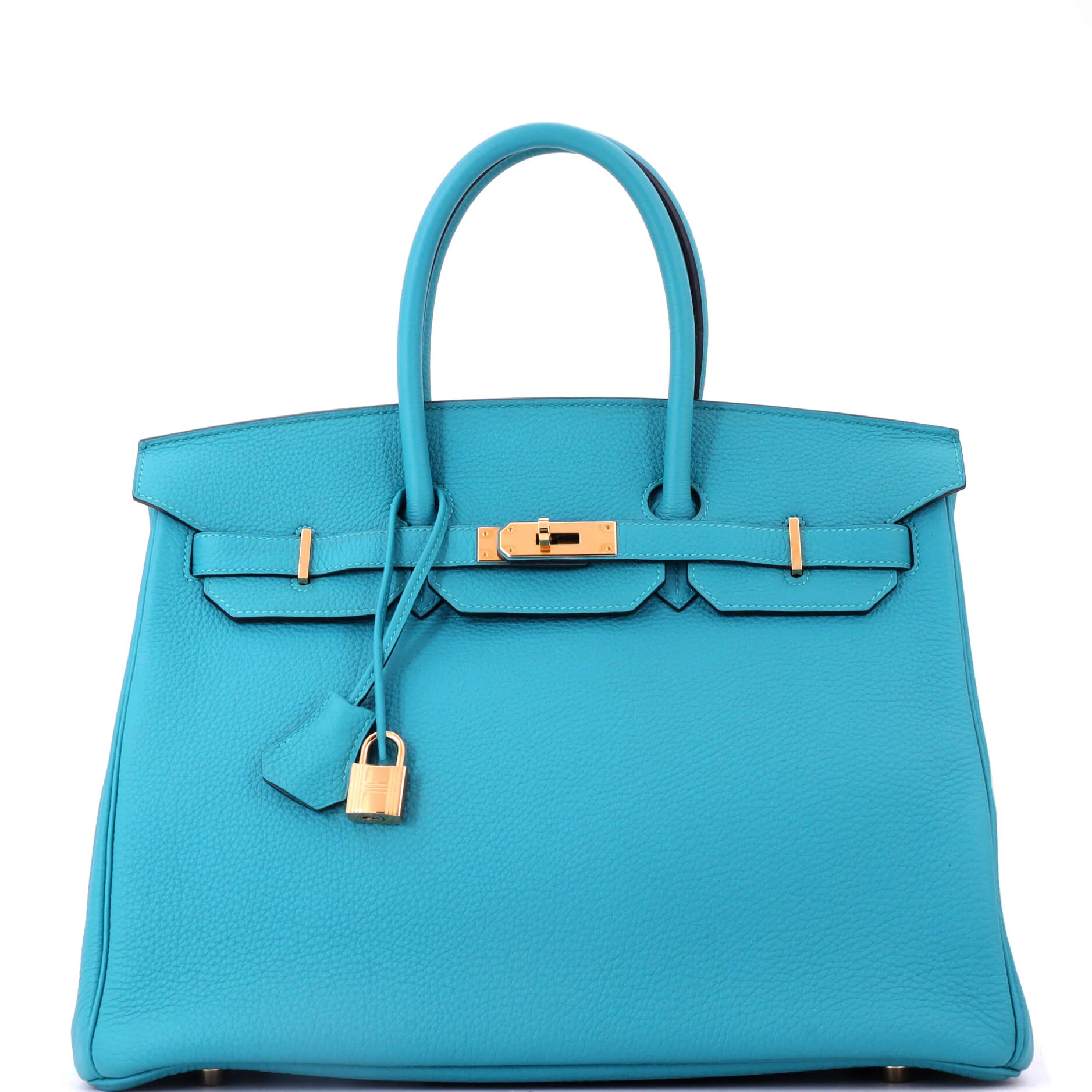 Birkin Handbag Turquoise Togo with Gold Hardware 35