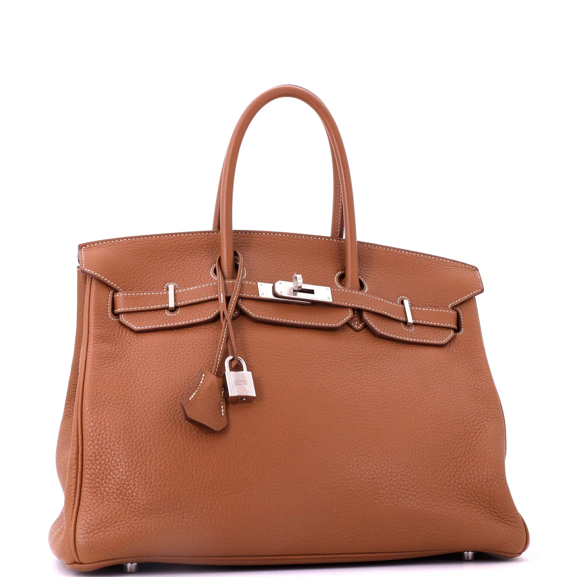 Birkin Handbag Gold Clemence with Palladium Hardware 35 - Image 3