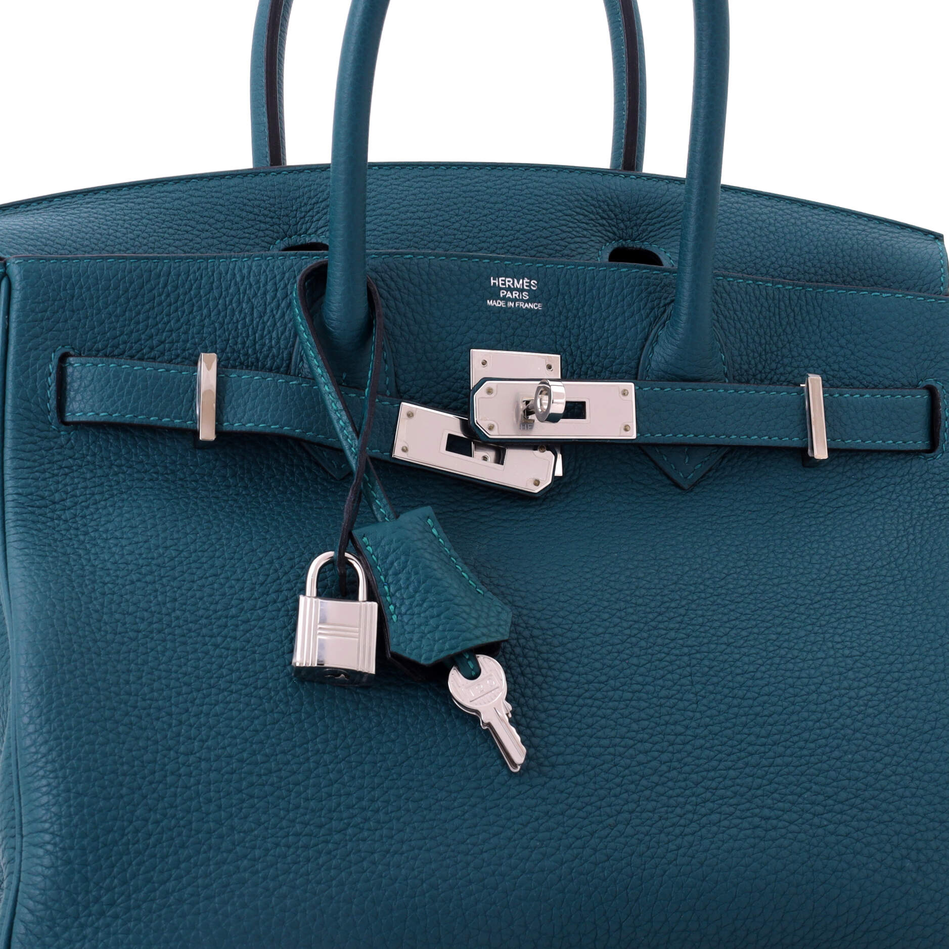 Birkin Handbag Menthe Swift with Palladium Hardware 25 - Image 7