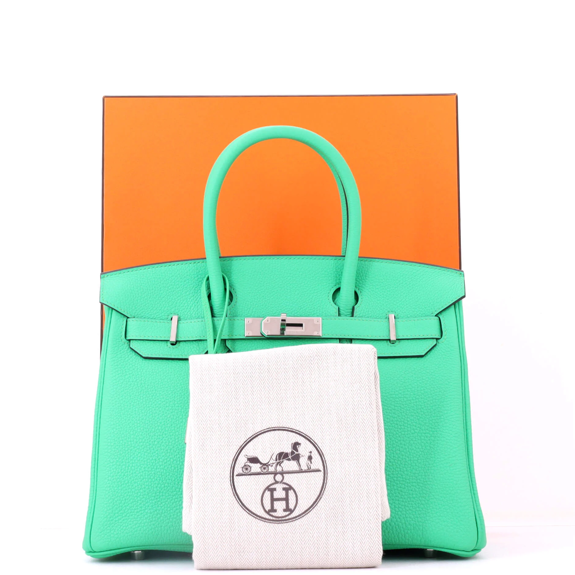 Birkin Handbag Vert Comics Togo with Palladium Hardware 30 - Image 2