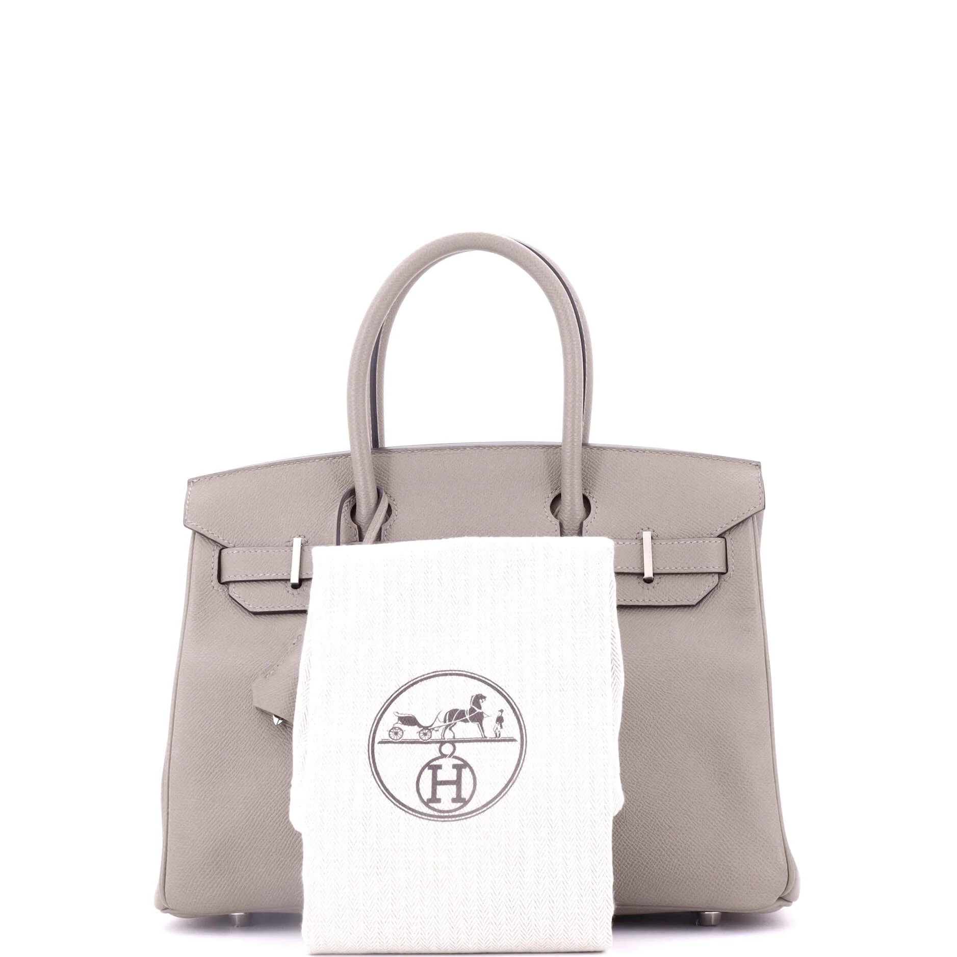 Birkin Handbag Grey Epsom with Palladium Hardware 30 - Image 2