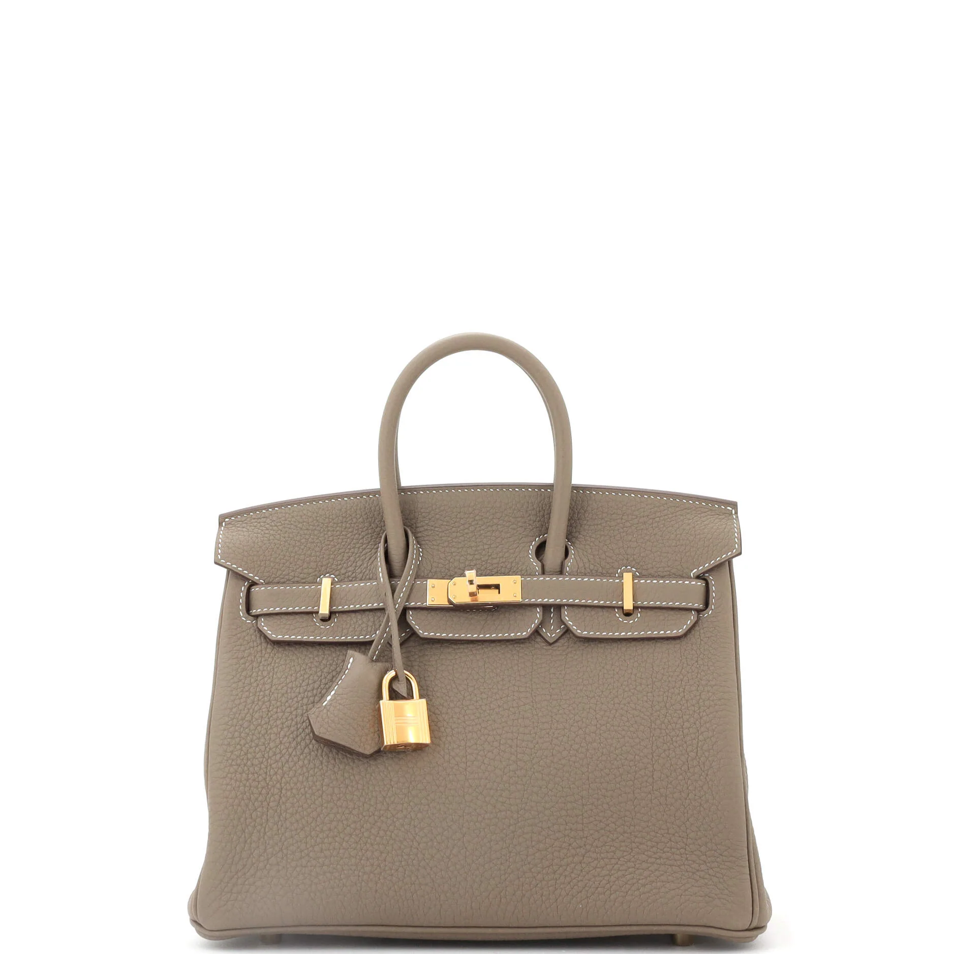 Birkin Handbag Grey Togo with Gold Hardware 25