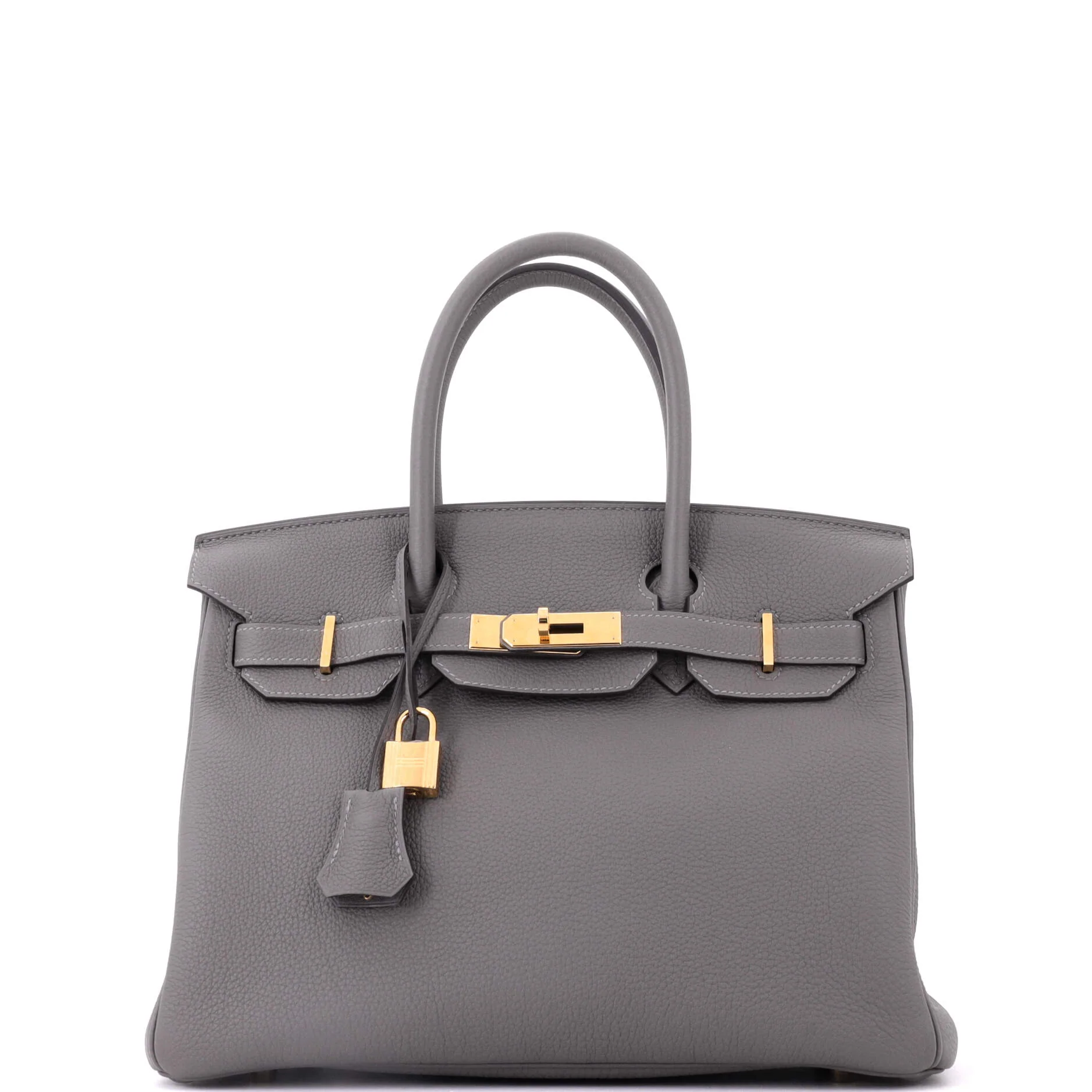 Birkin Handbag Grey Togo with Gold Hardware 30