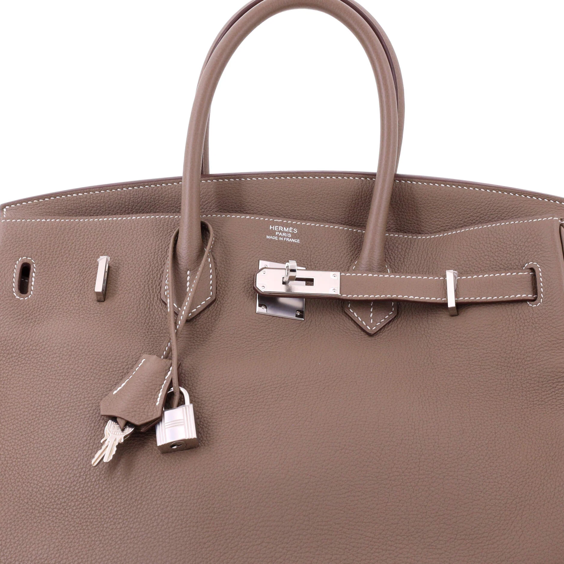 Birkin Handbag Grey Togo with Palladium Hardware 35 - Image 6