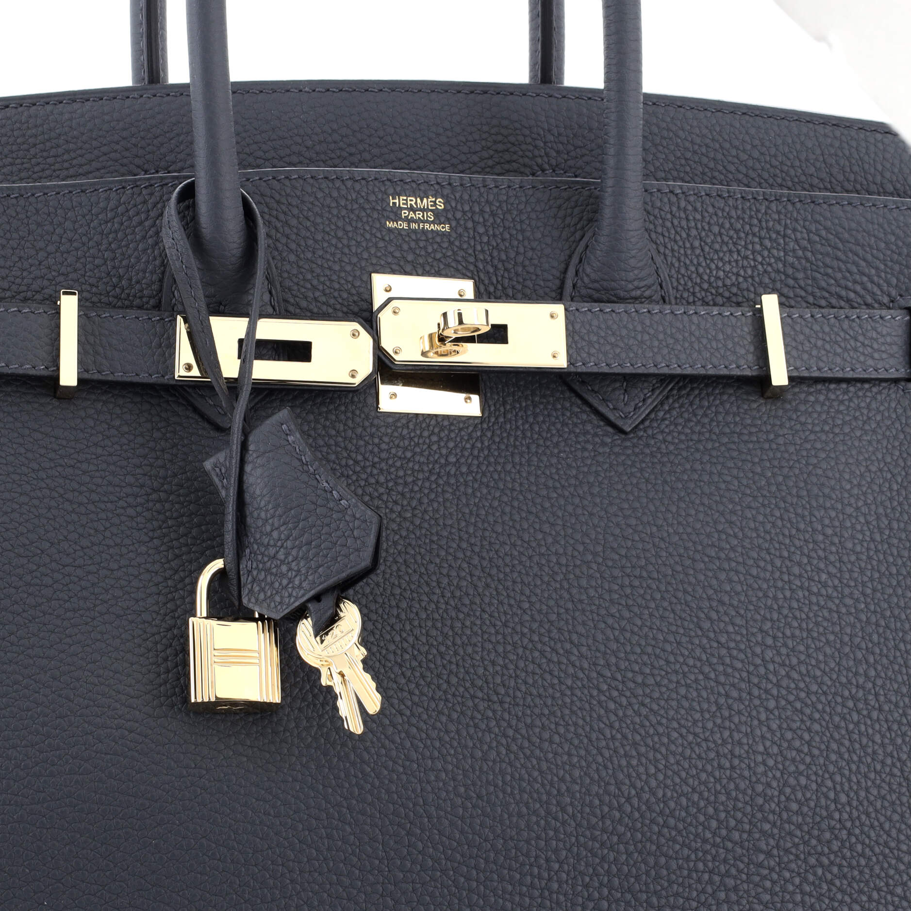 Birkin Handbag Grey Togo with Permabrass Hardware 30 - Image 7