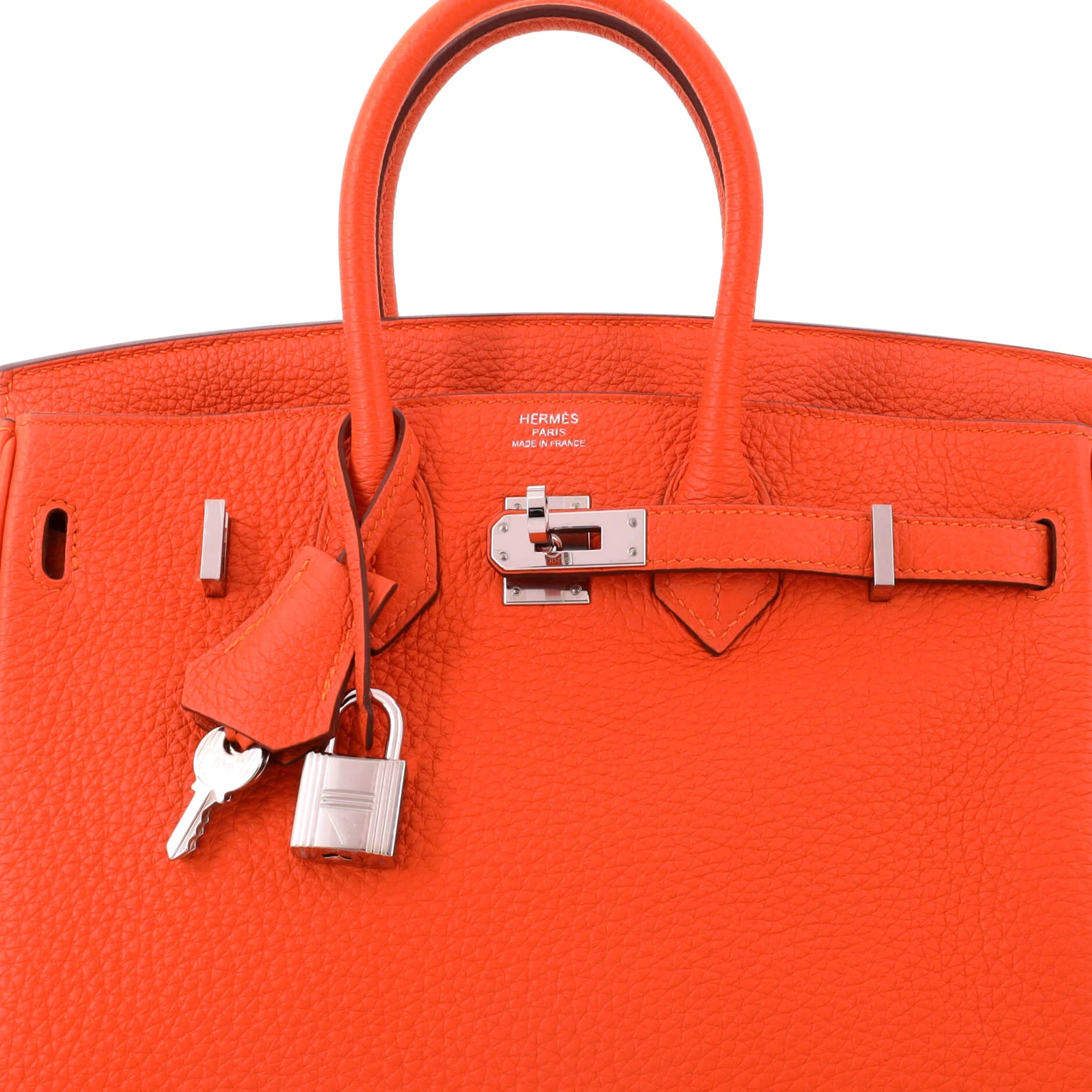 Birkin Handbag Feu Togo with Palladium Hardware 25 - Image 6