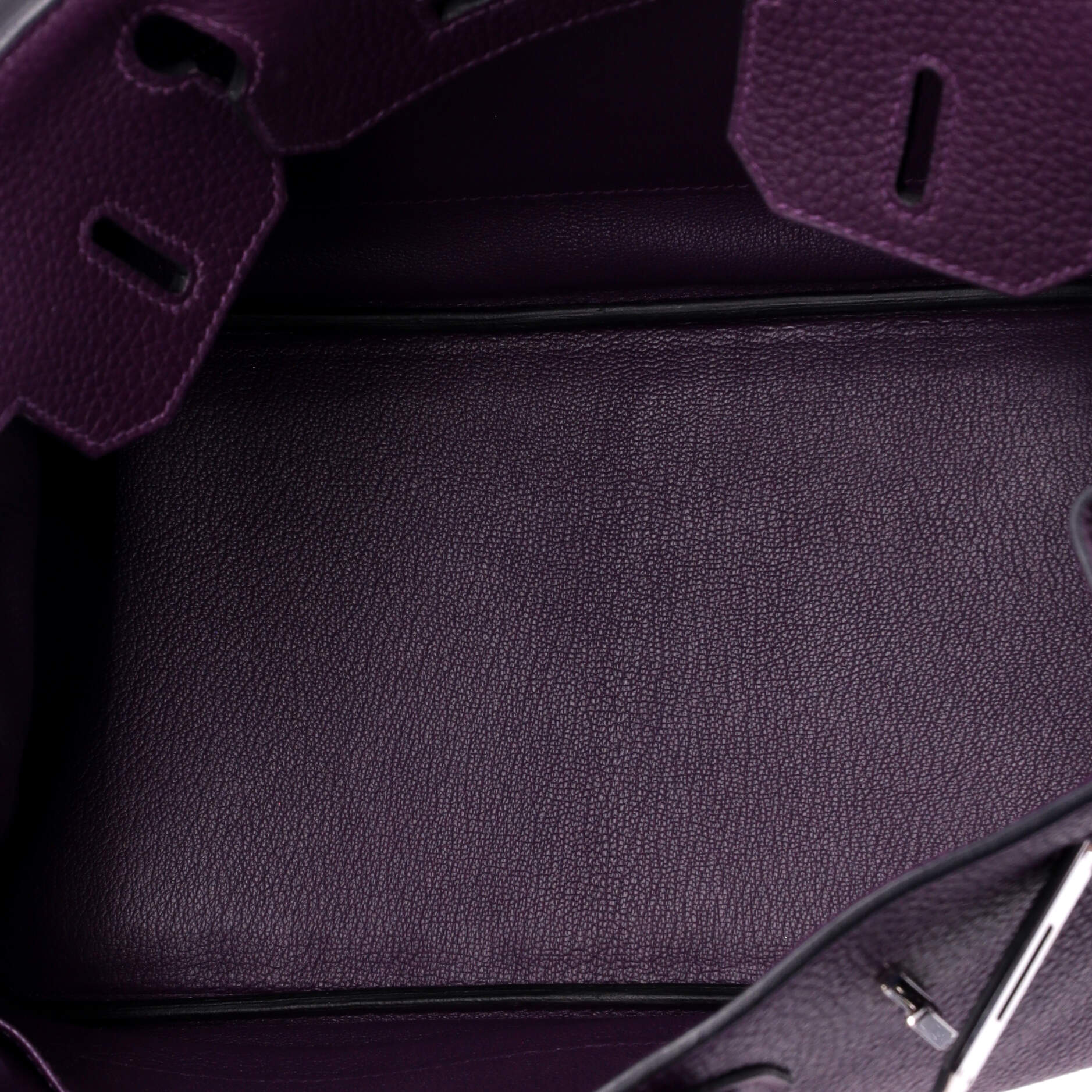 Birkin Handbag Cassis Clemence with Palladium Hardware 30 - Image 7