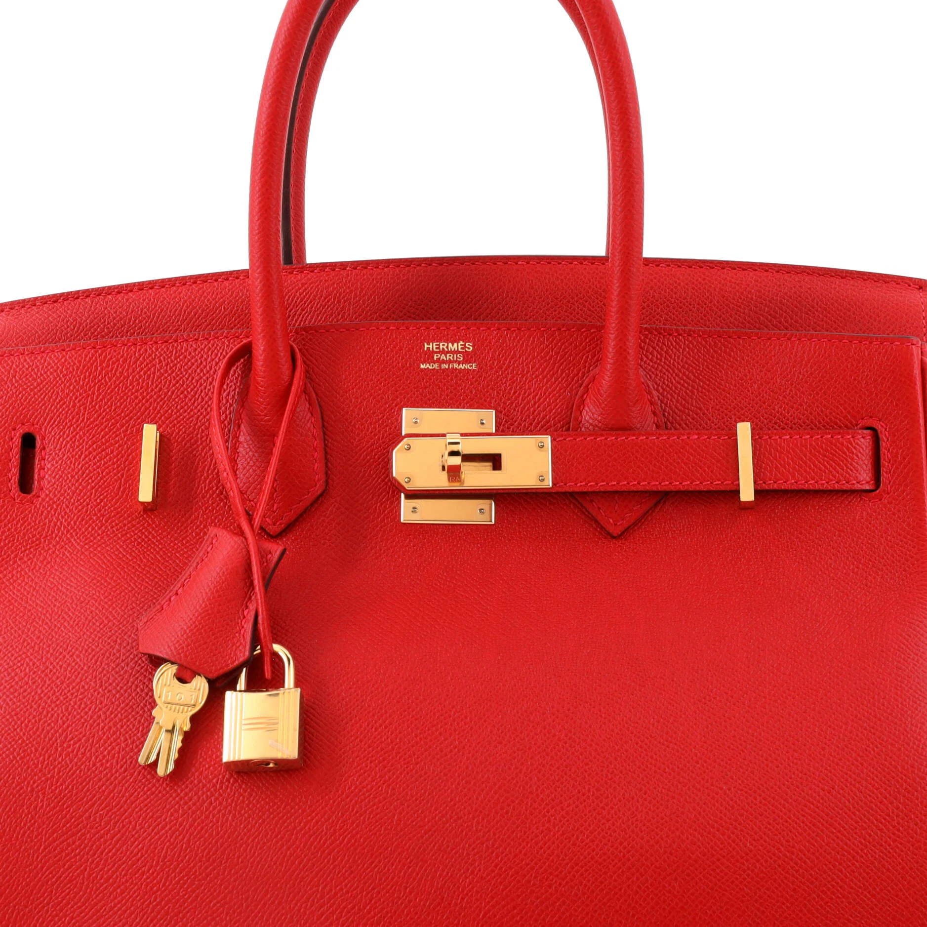 Birkin Handbag Rouge Vif Epsom with Gold Hardware 30 - Image 5