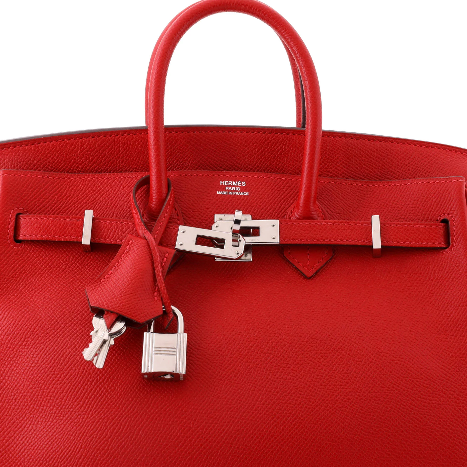 Birkin Handbag Rouge Casaque Epsom with Palladium Hardware 25 - Image 6