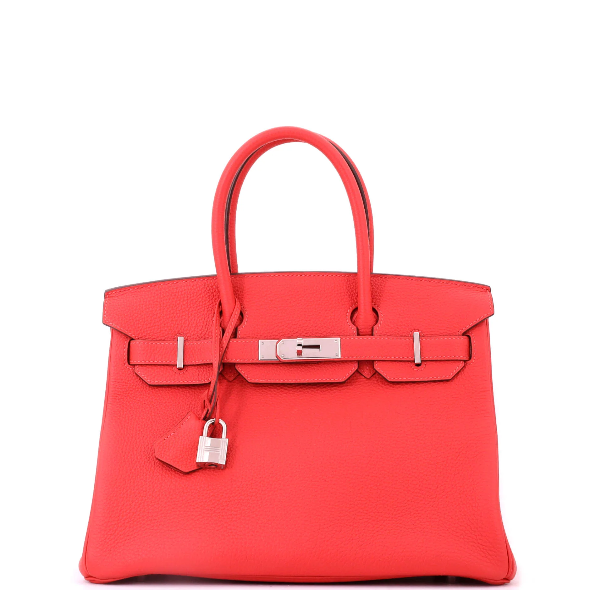 Birkin Handbag Rouge Pivoine Togo with Palladium Hardware 30