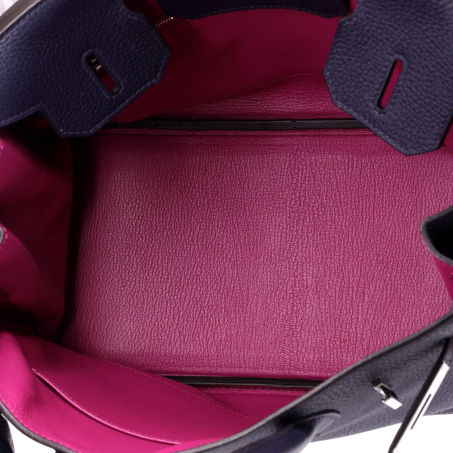 Birkin Handbag Verso Clemence with Palladium Hardware 30 - Image 6