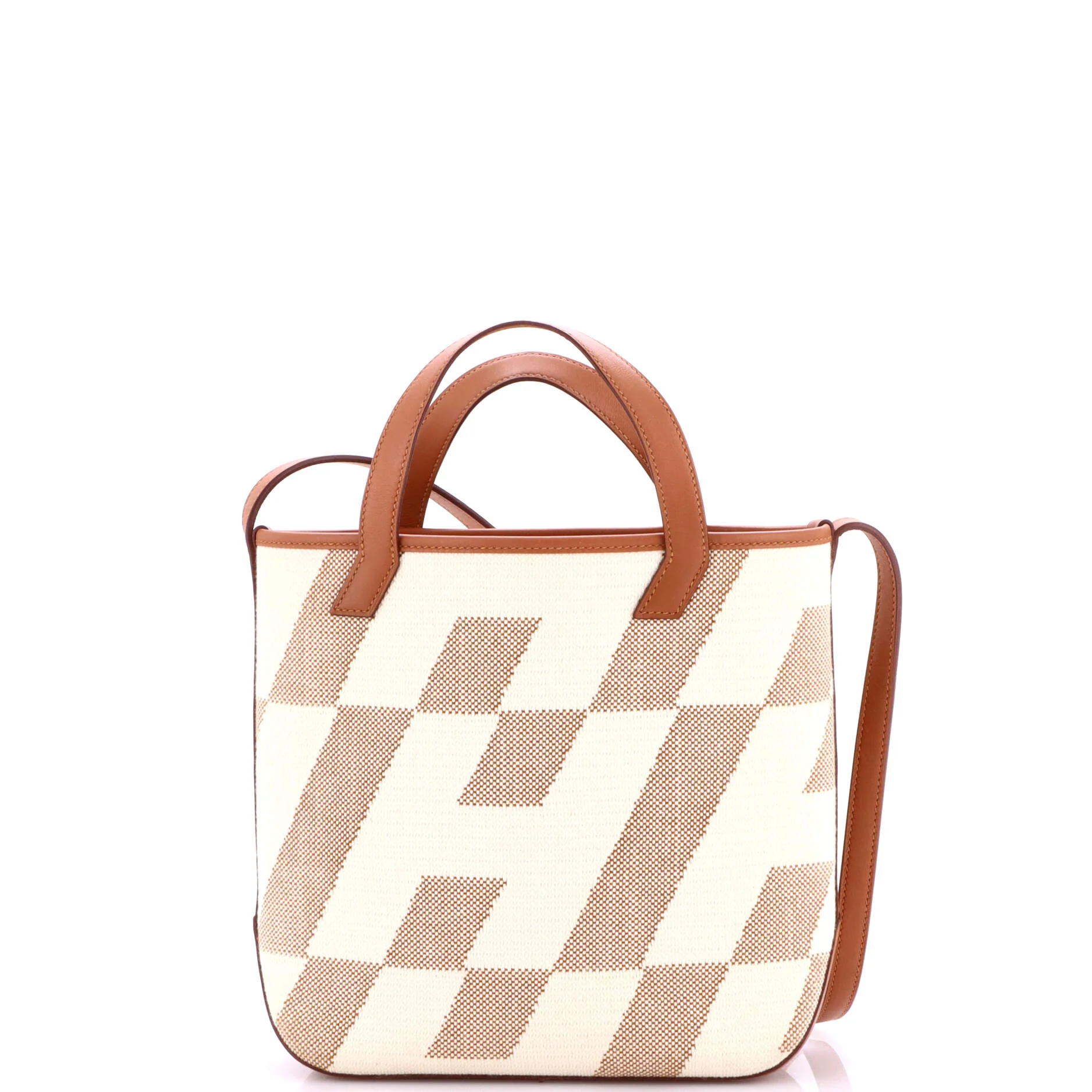 Cabas H en Biais Tote Canvas with Leather 27 - Image 3