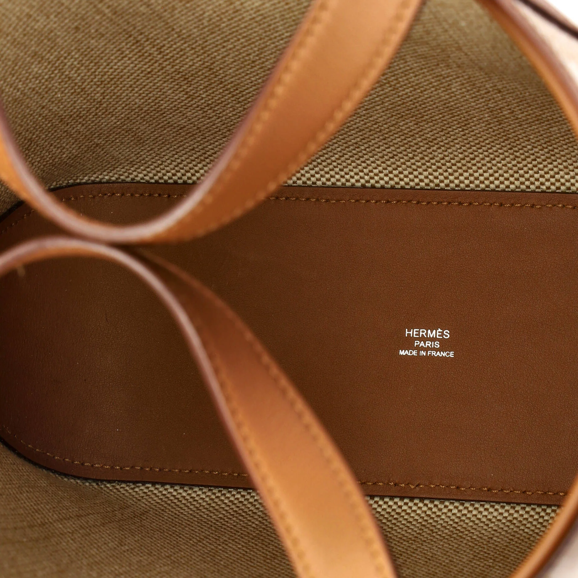 Cabas H en Biais Tote Canvas with Leather 27 - Image 5