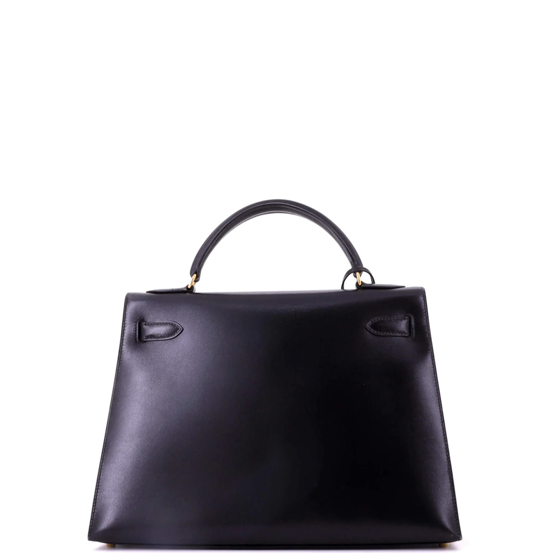 Kelly Handbag Noir Box Calf with Gold Hardware 32 - Image 4
