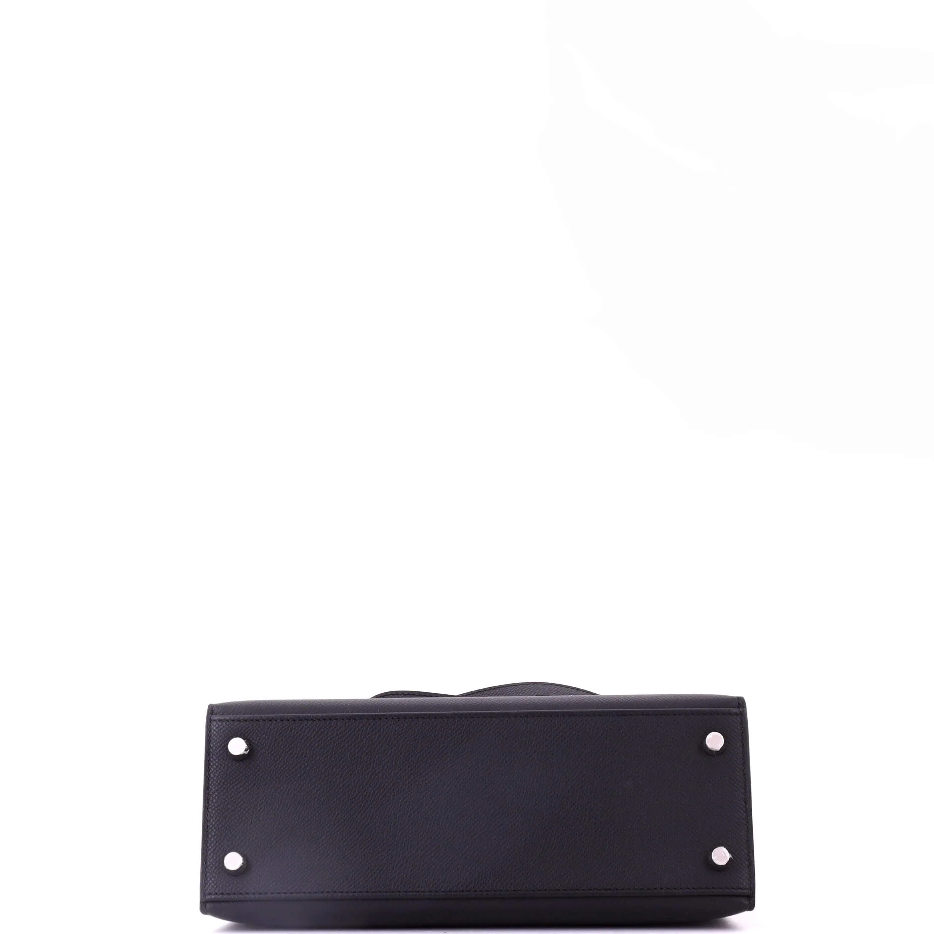 Kelly Handbag Noir Epsom with Palladium Hardware 25 - Image 5