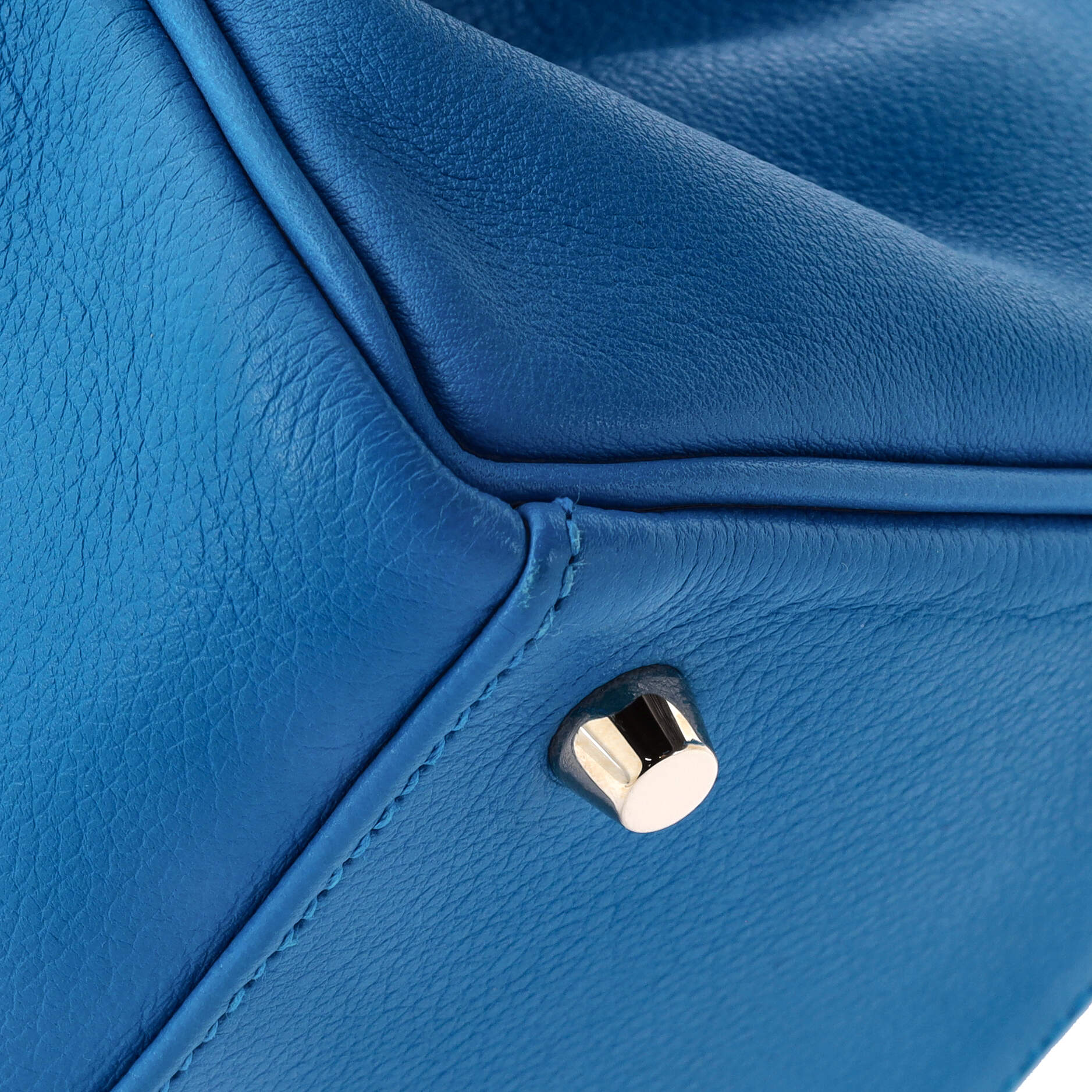 Kelly Handbag Bleu Zanzibar Evercolor with Gold Hardware 28 - Image 7