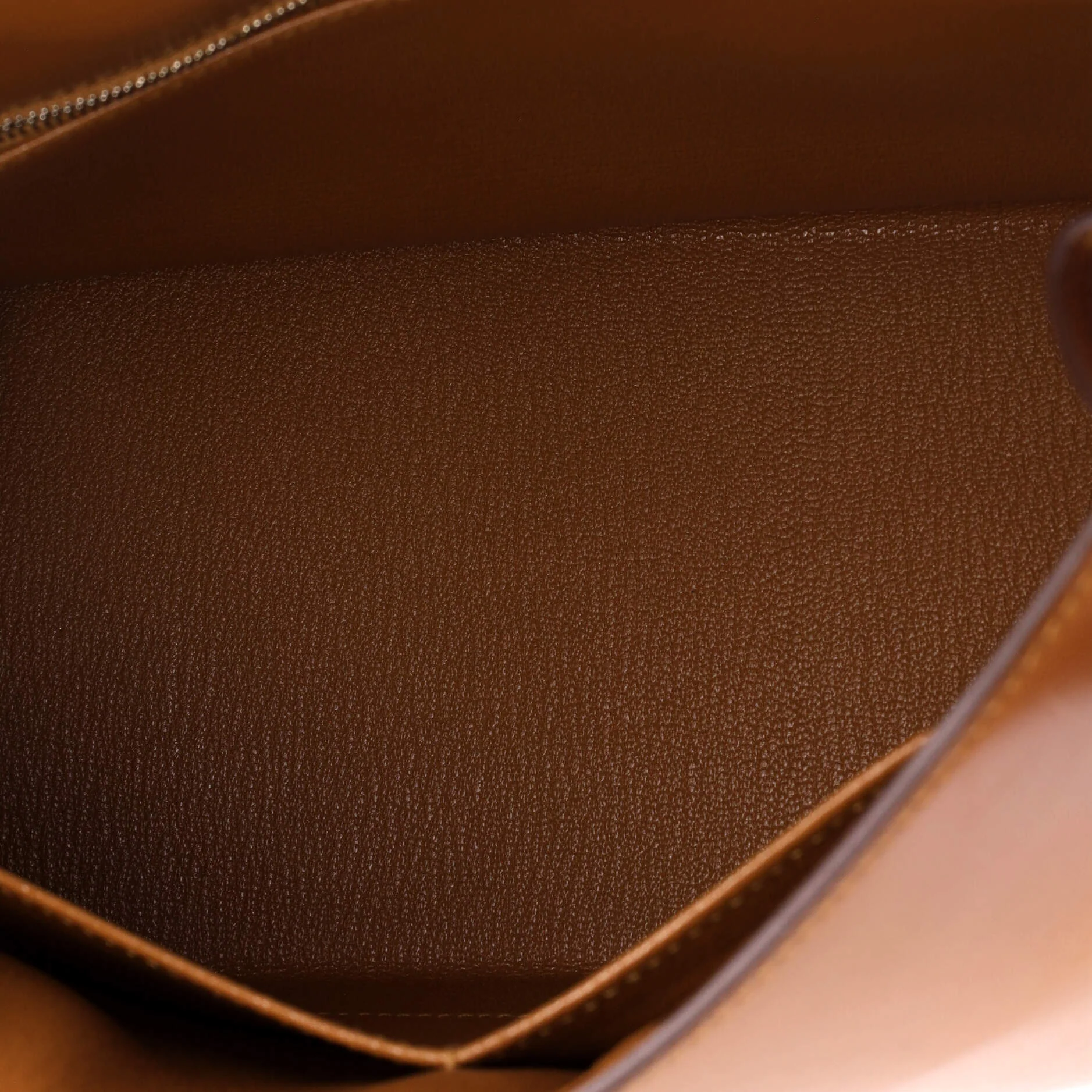 Kelly Handbag Caramel Box Calf with Palladium Hardware 28 - Image 6