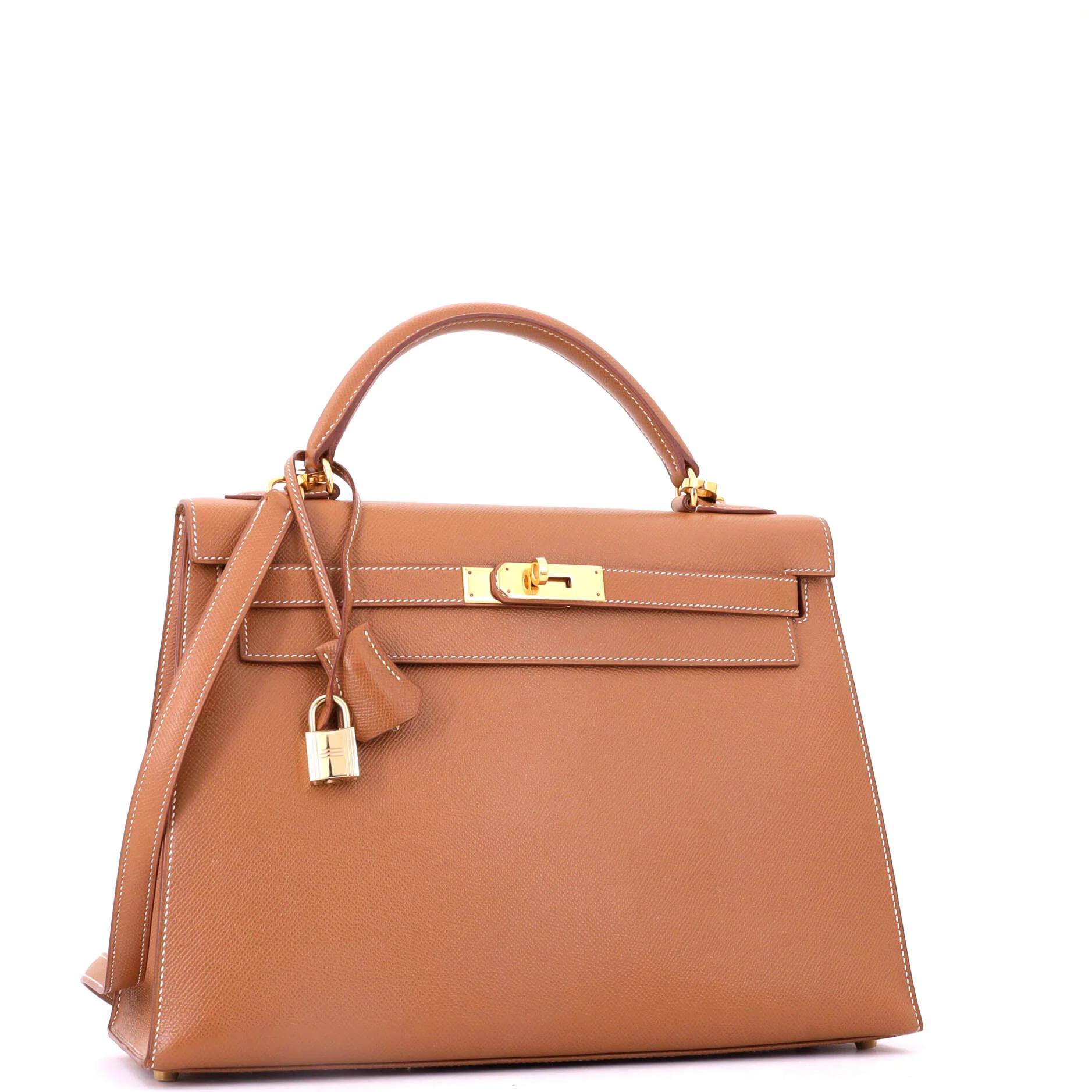 Kelly Handbag Gold Courchevel with Gold Hardware 32 - Image 3