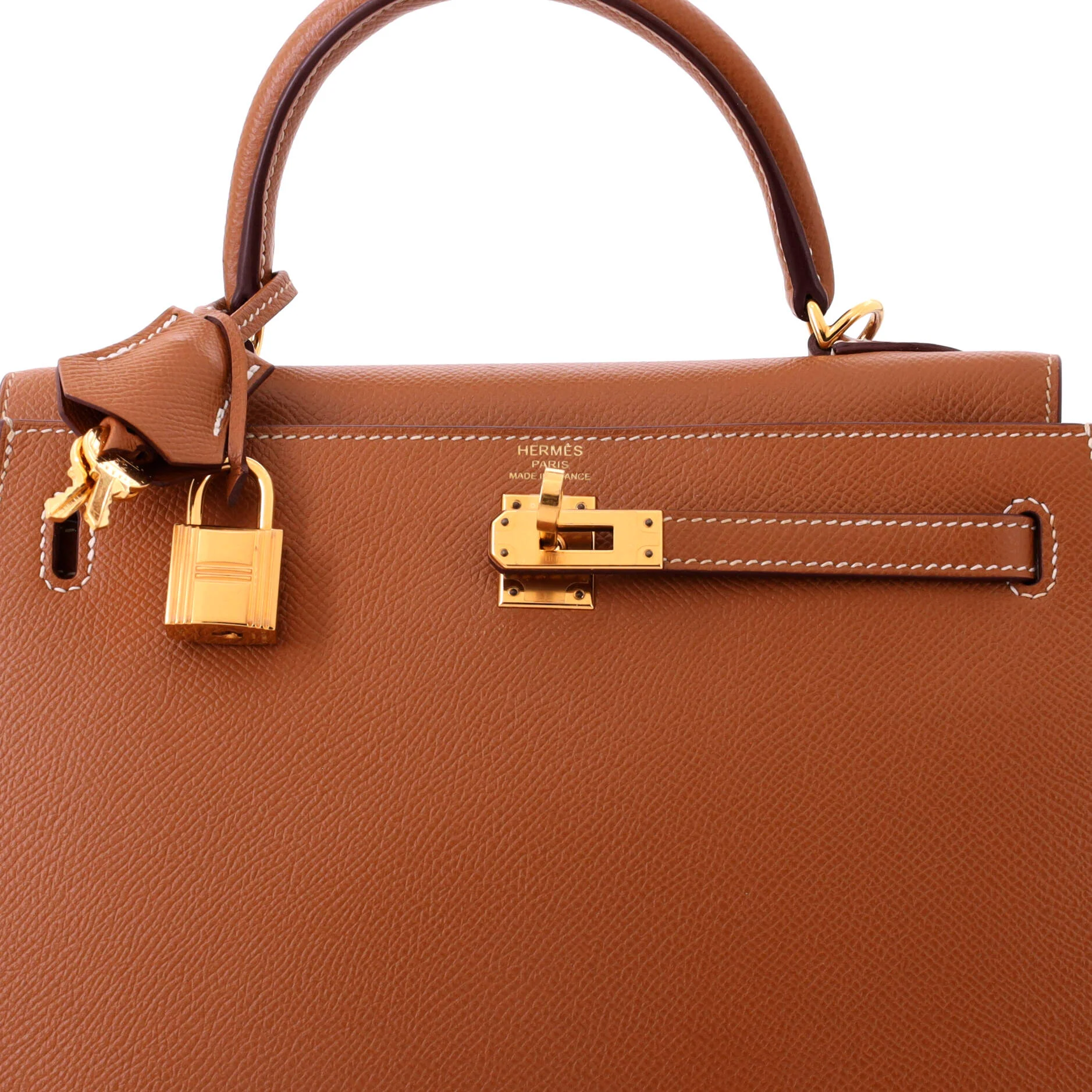 Kelly Handbag Gold Epsom with Gold Hardware 25 - Image 6