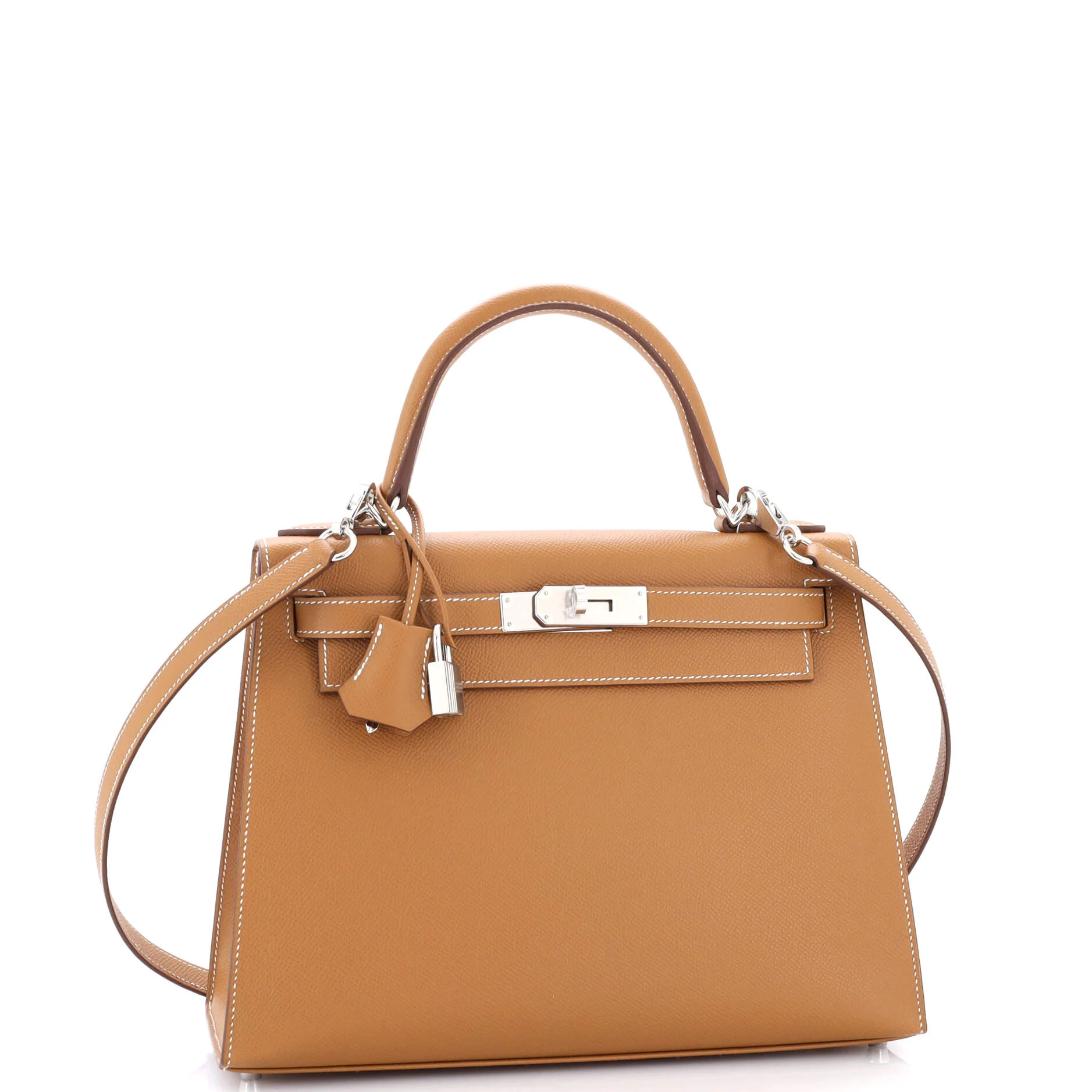 Kelly Handbag Gold Epsom with Palladium Hardware 28 - Image 3
