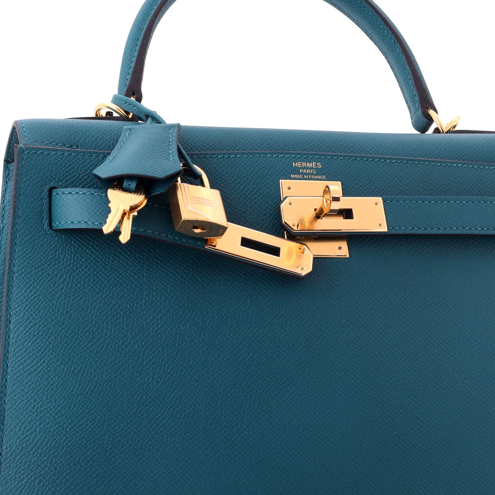 Kelly Handbag Vert Bosphore Epsom with Gold Hardware 28 - Image 7