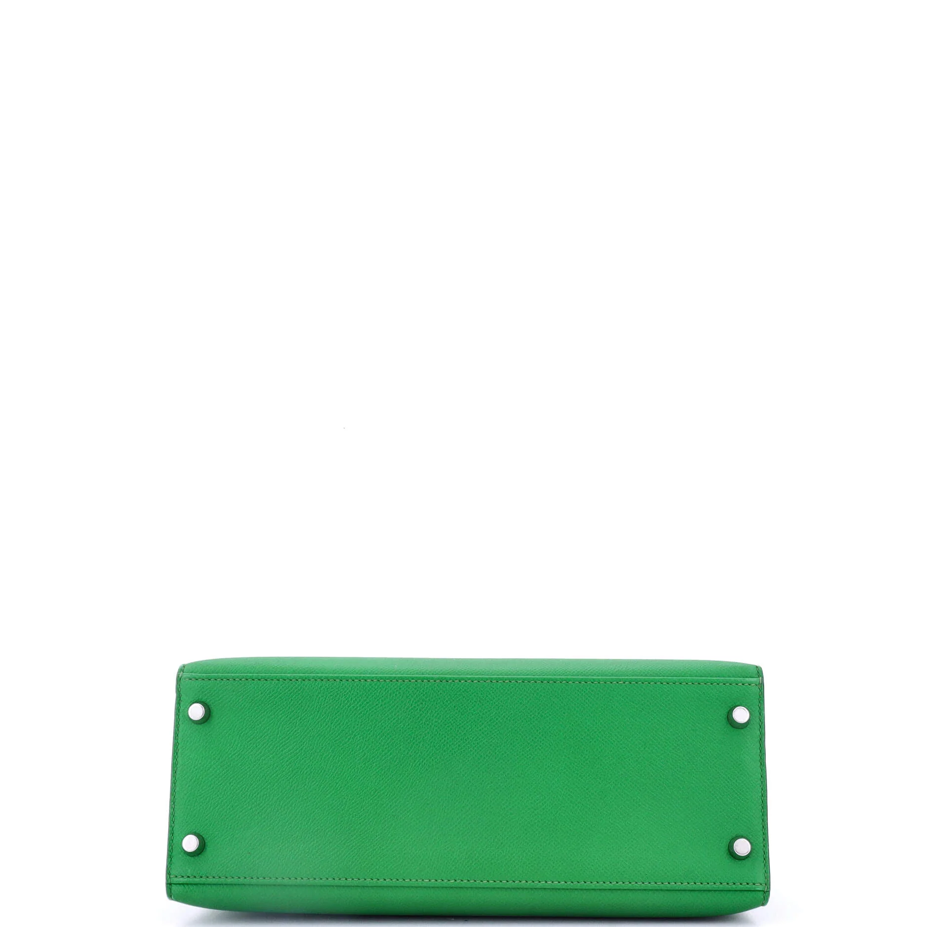 Kelly Handbag Bamboo Epsom with Palladium Hardware 28 - Image 4