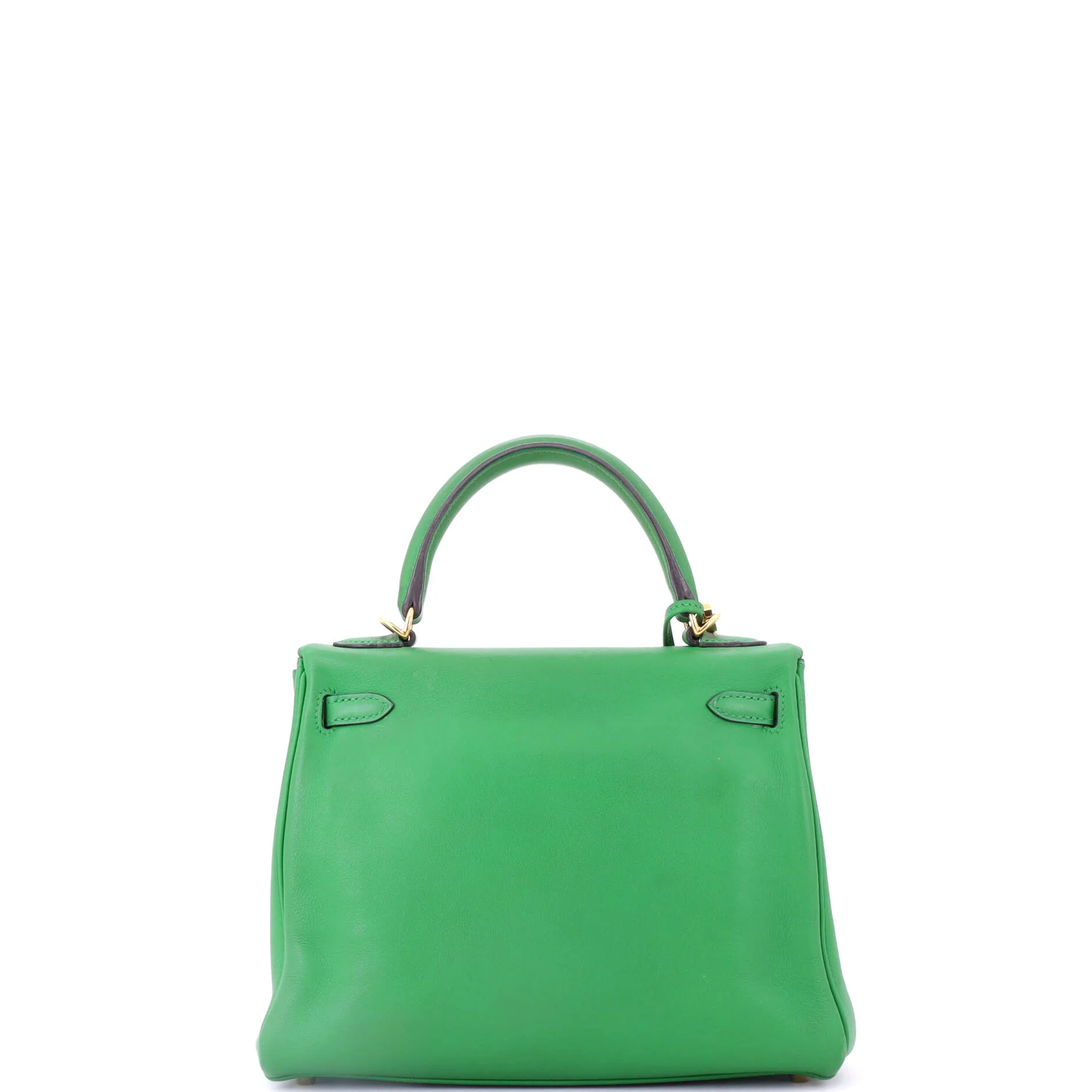 Kelly Handbag Bamboo Swift with Gold Hardware 25 - Image 4